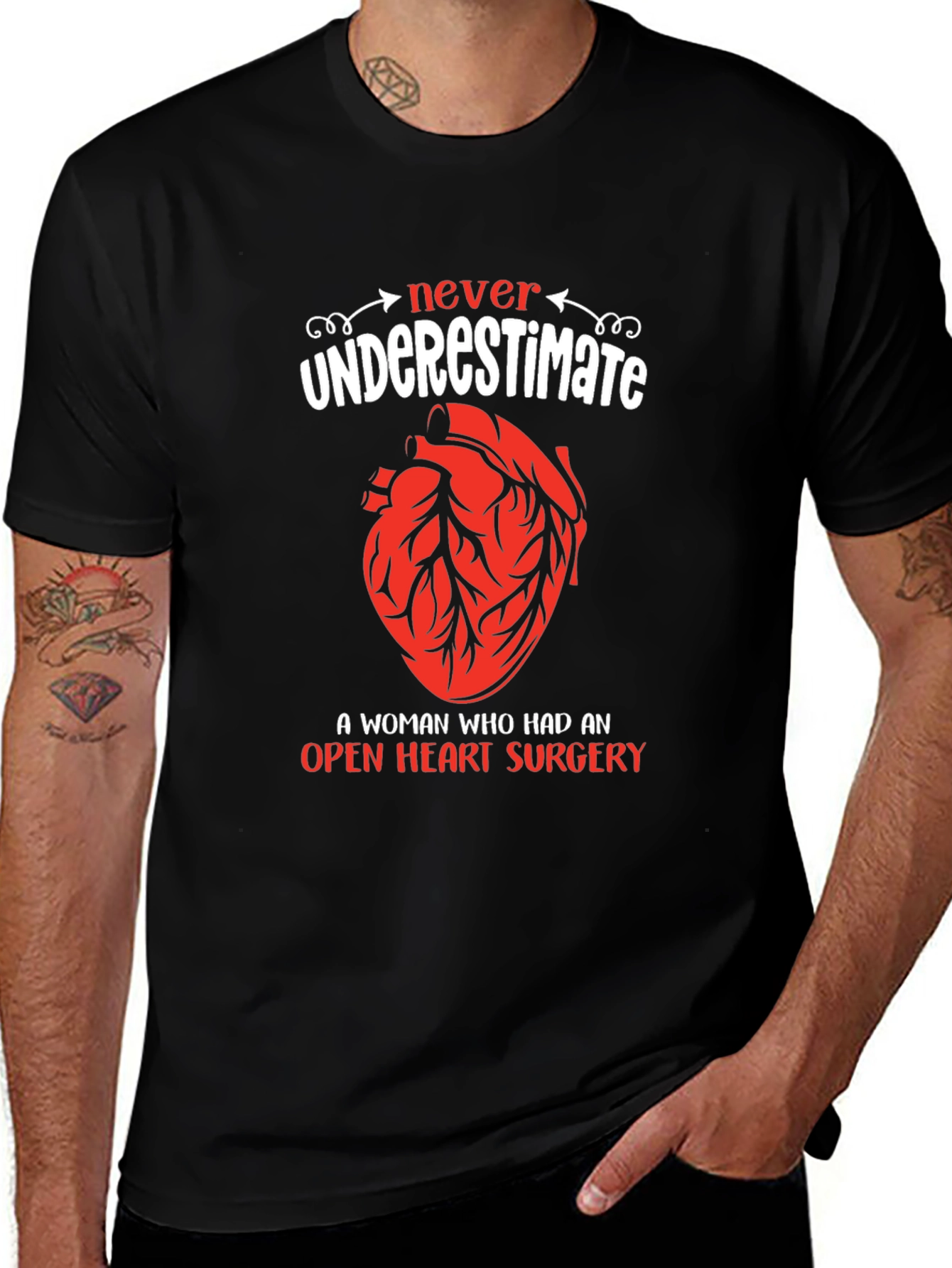 Variant 2 of Open Heart Surgery T-Shirt: Never Underestimate A Woman