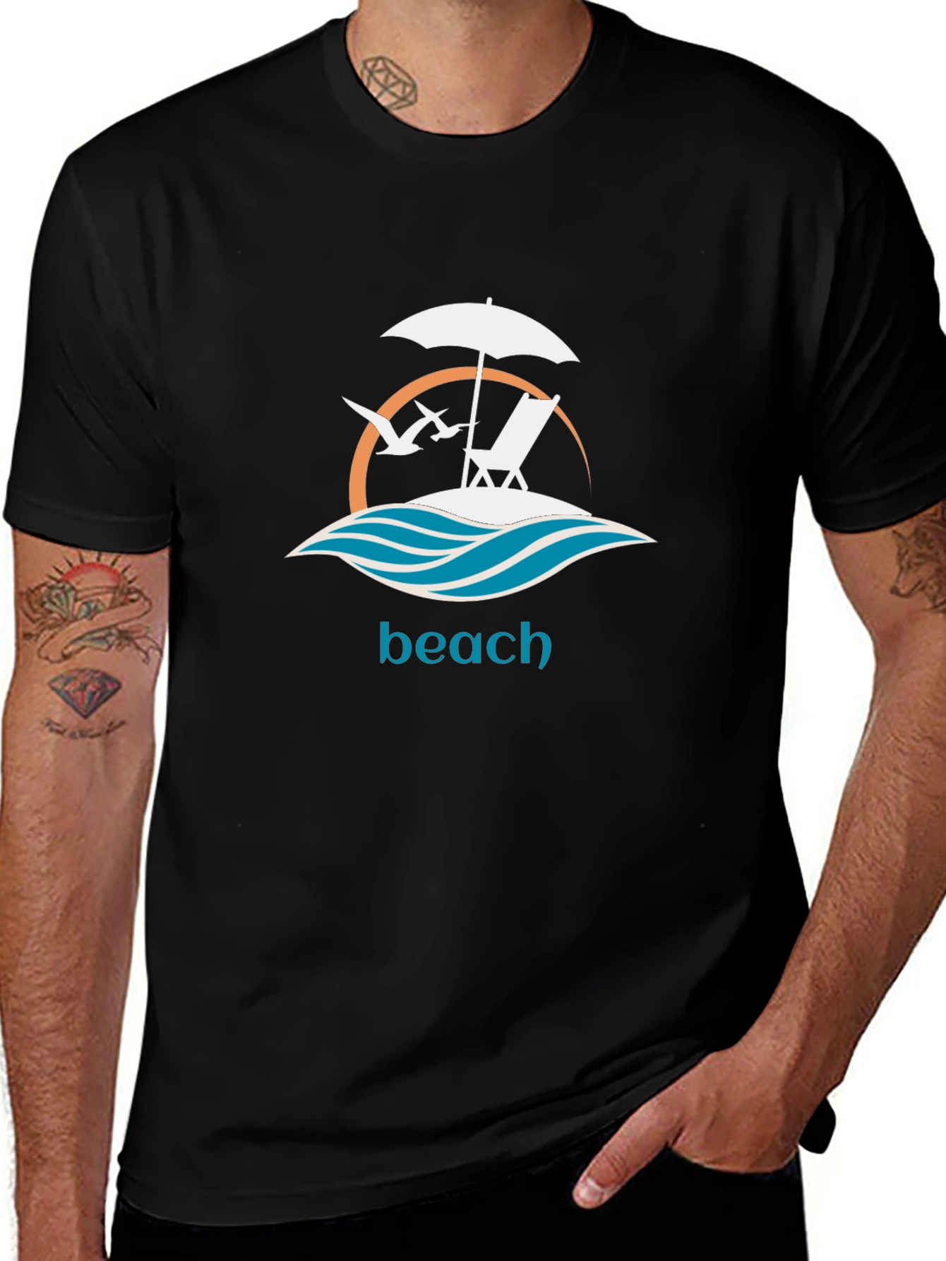 Variant 14 of Beach Vibes Graphic Tee - Relax in Style