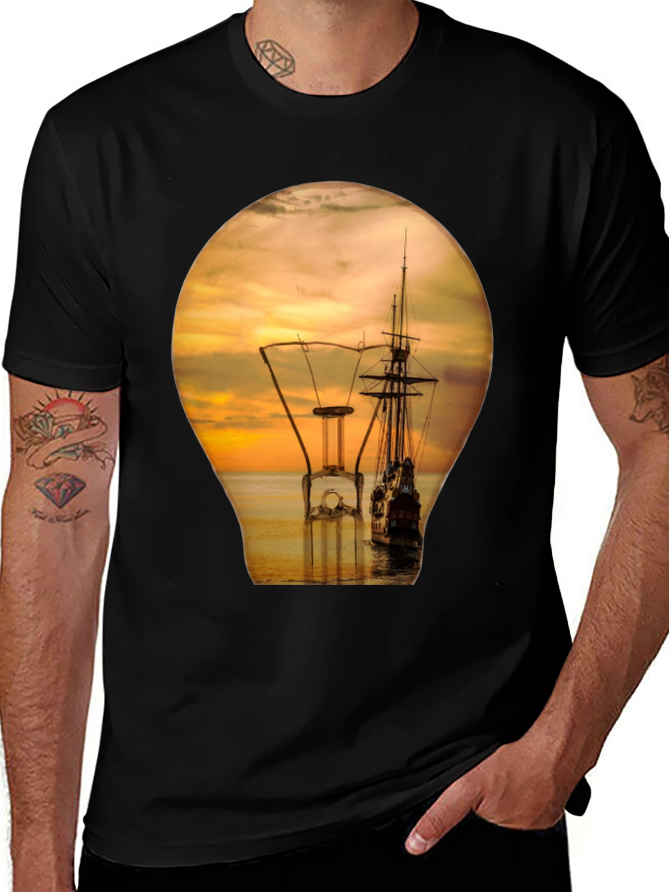 Variant 15 of Nautical Sunset Lightbulb Graphic T-Shirt