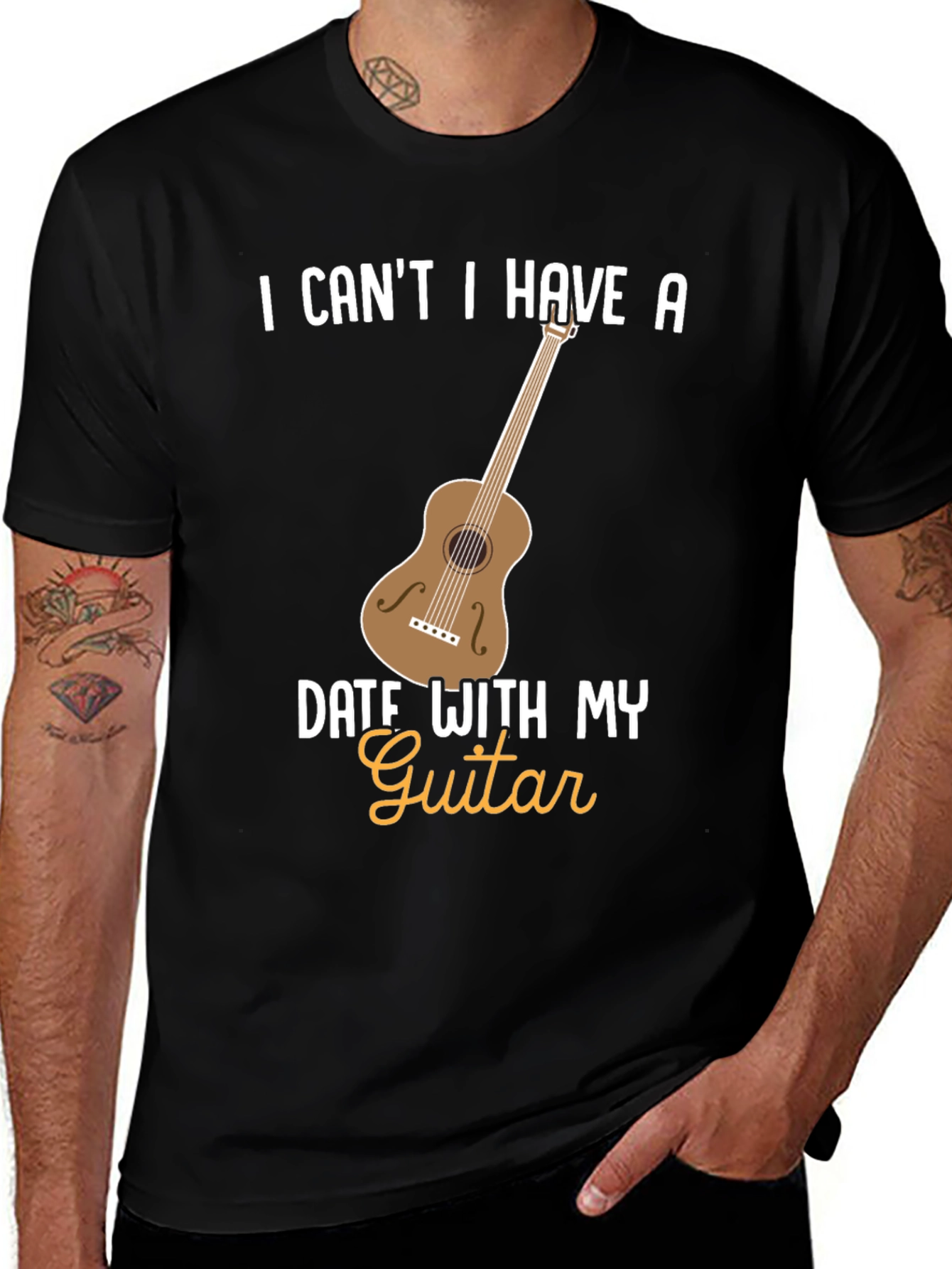 Variant 24 of Funny Guitar Date T-Shirt