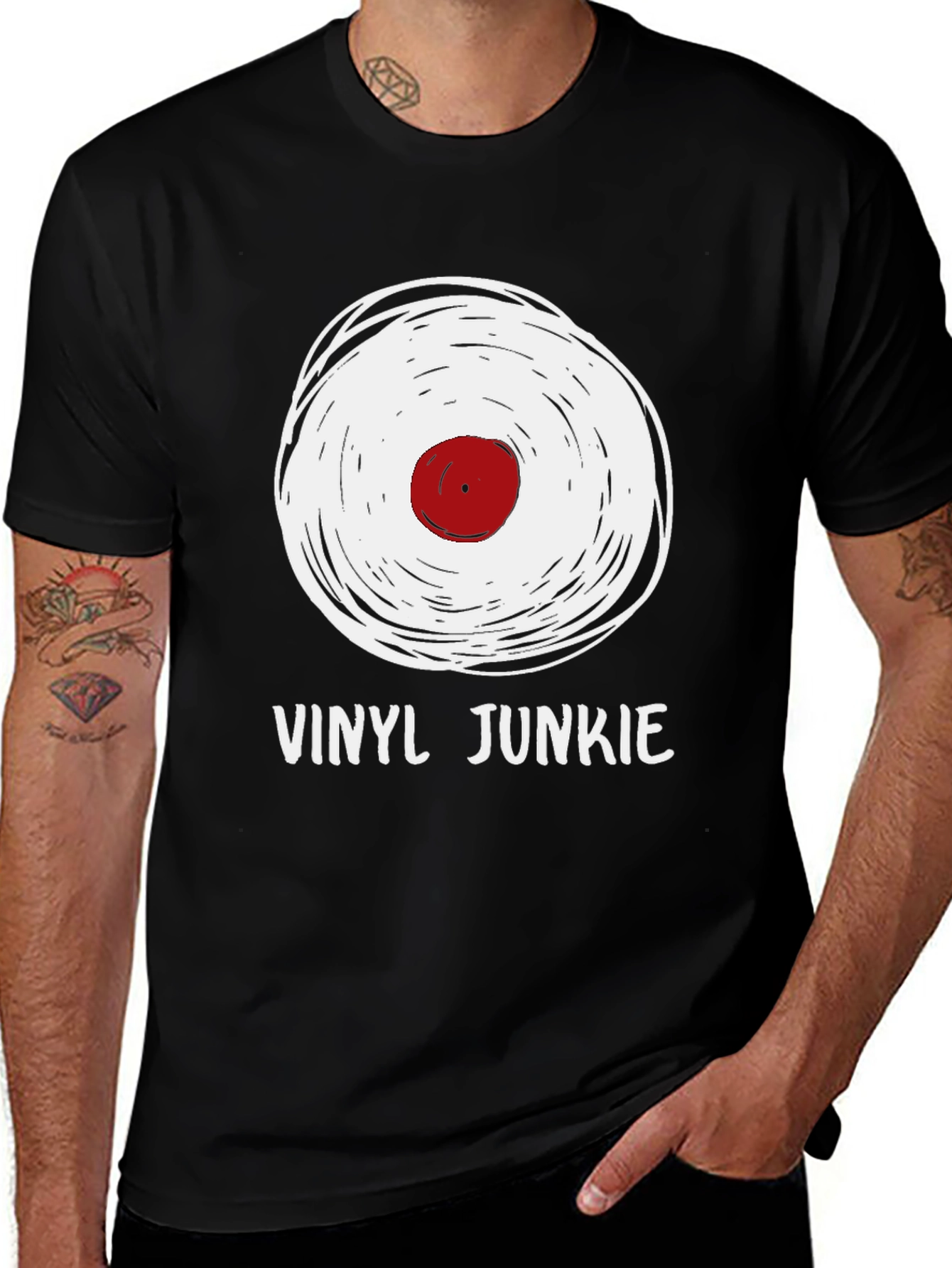 Variant 29 of Vinyl Junkie Graphic Tee - Music Lover T-Shirt