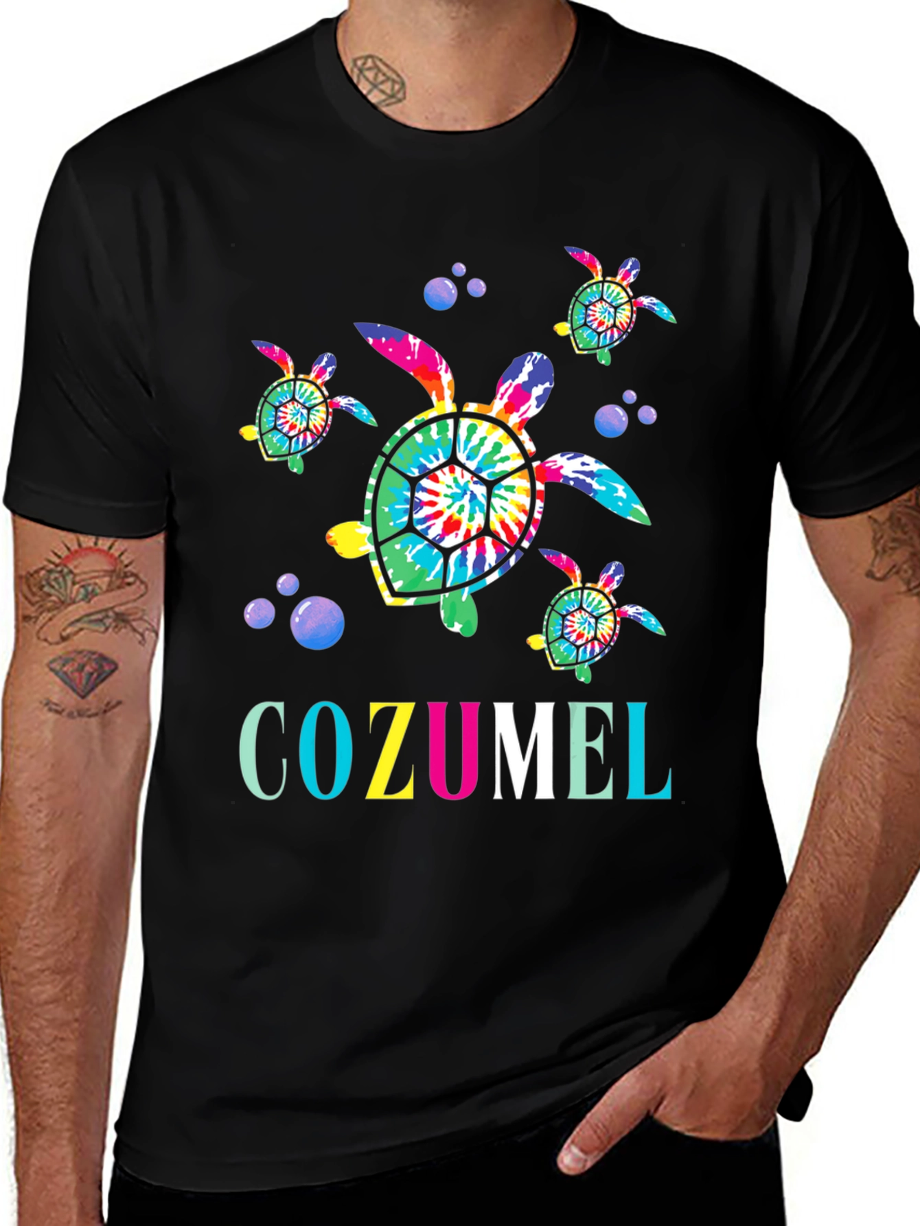 Cozumel Tie-Dye Turtle Graphic Tee
