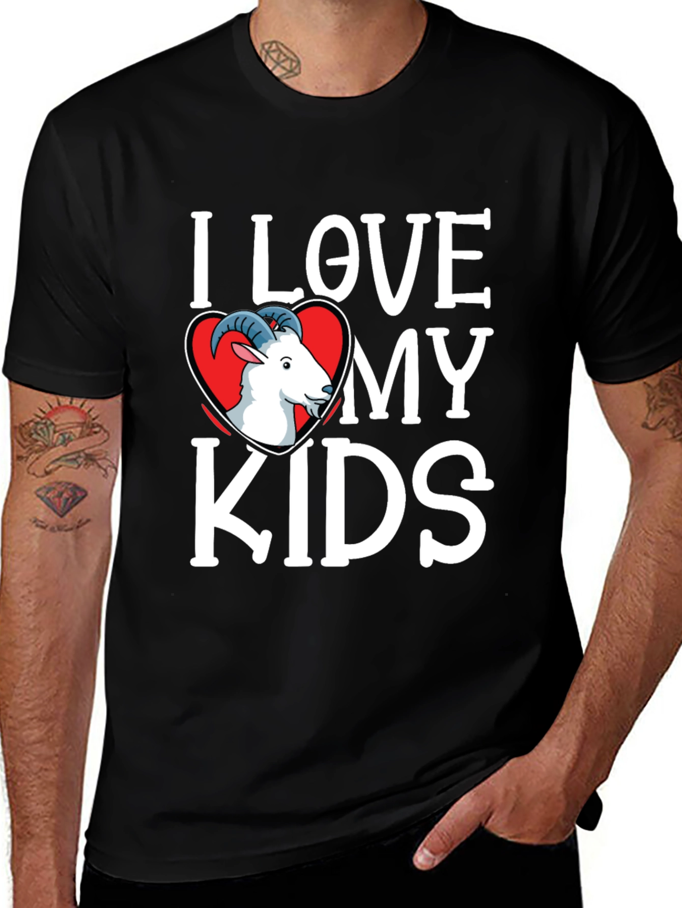 Variant 26 of I Love My Kids Goat T-Shirt