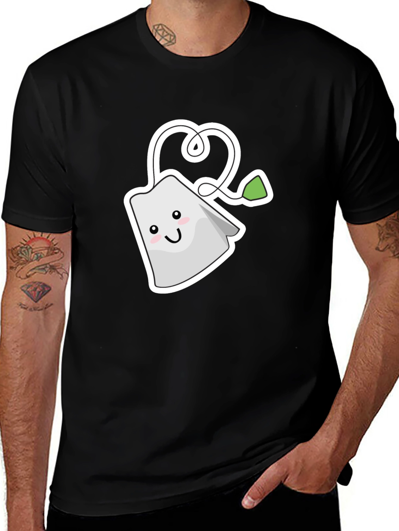 Cute Kawaii Teabag T-Shirt - Black Graphic Tee