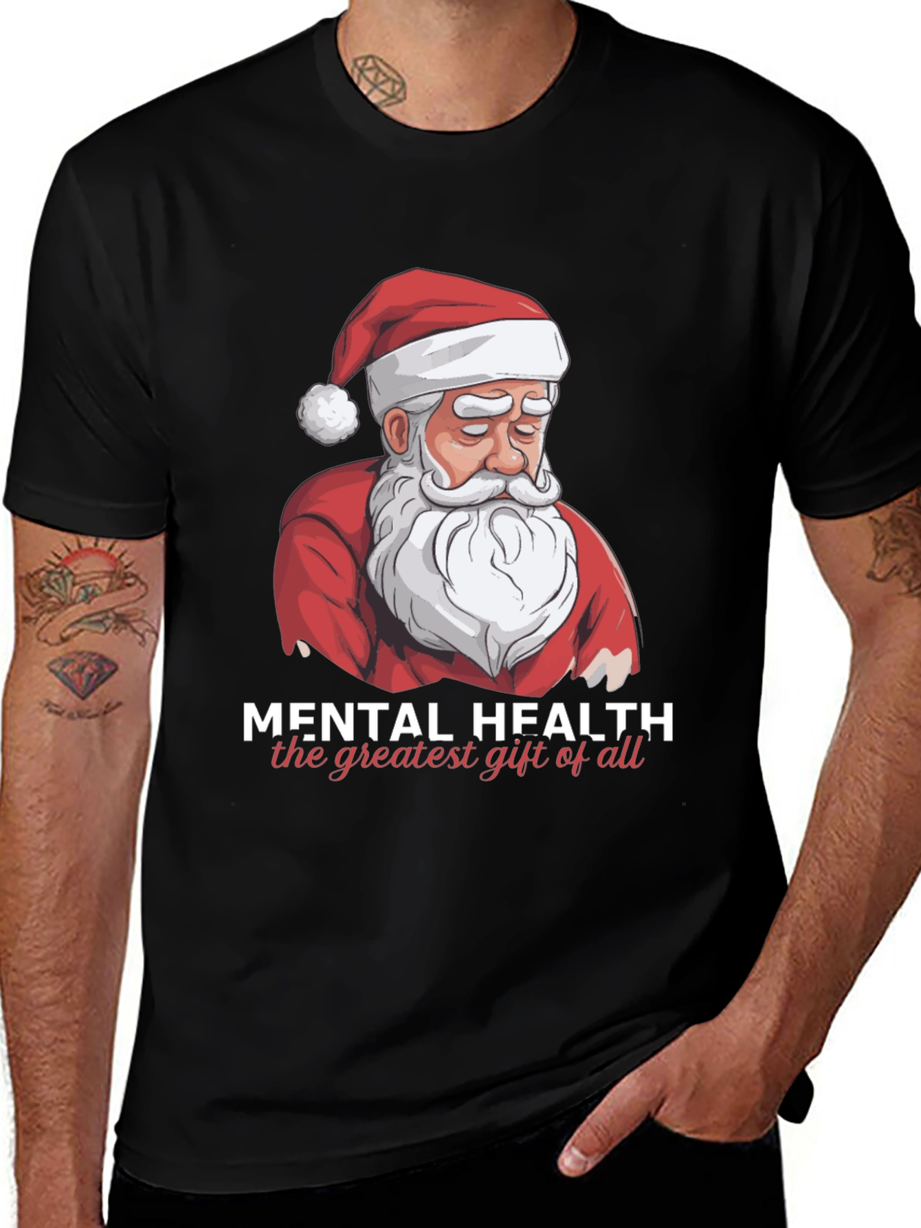 Mental Health Santa Graphic T-Shirt