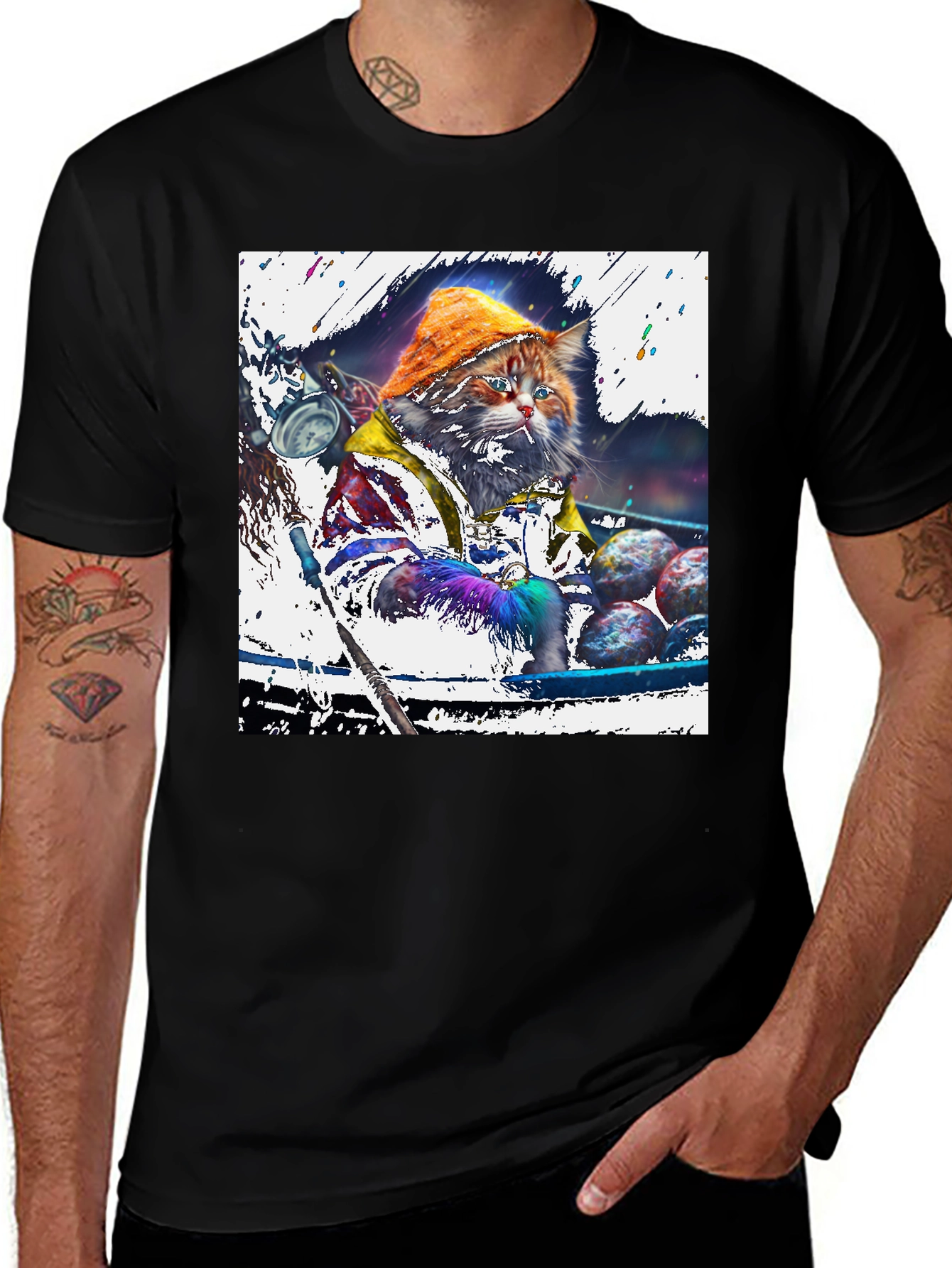 Variant 24 of Fishing Cat Graphic Tee - Unique Art Print