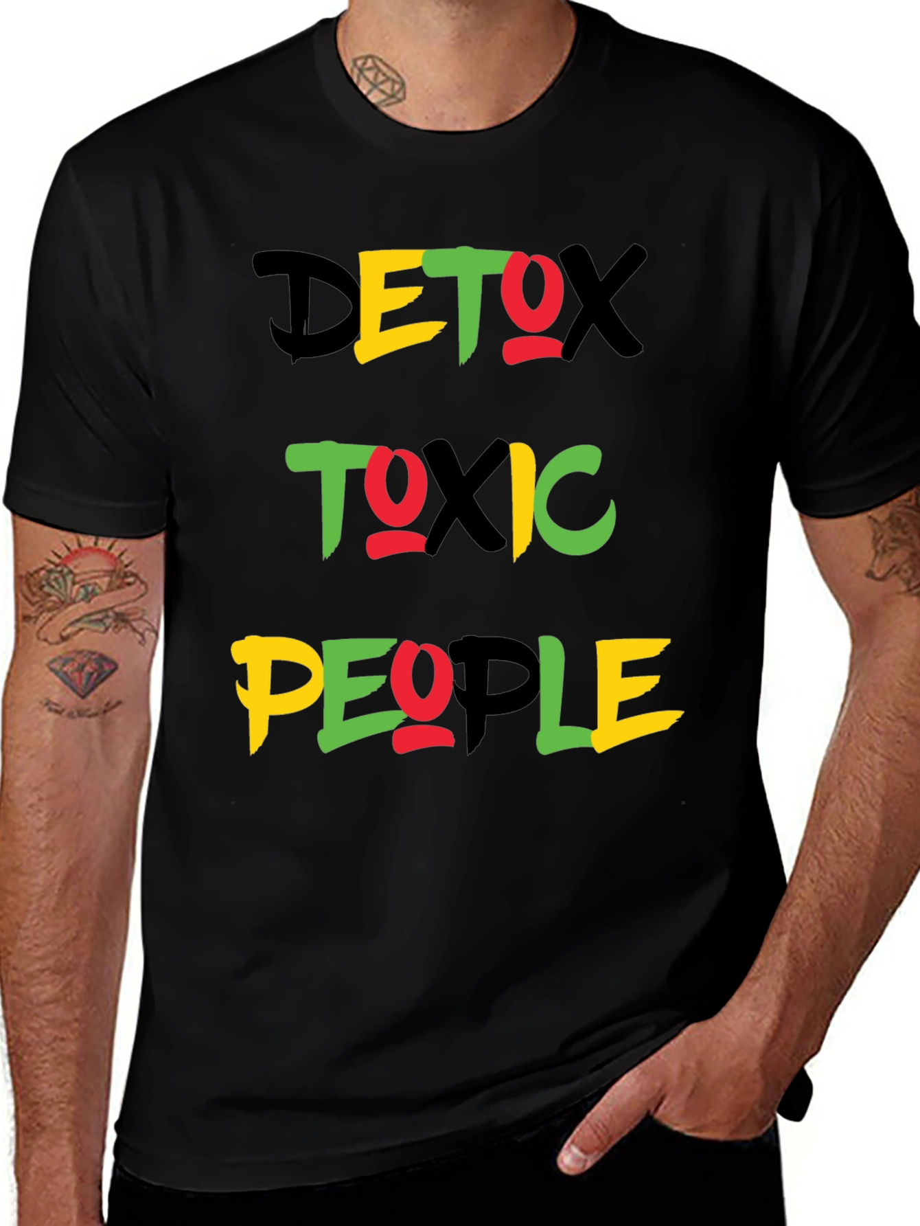 Variant 4 of Detox Toxic People Graphic Tee - Black Crew Neck