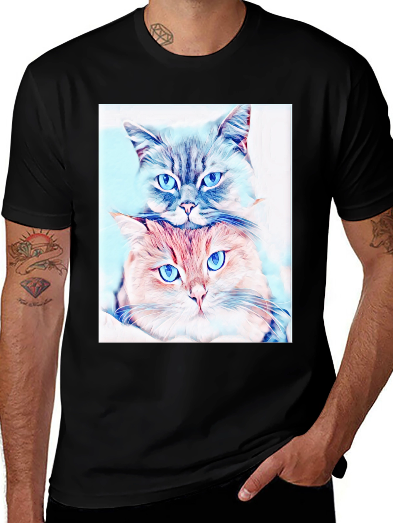 Variant 12 of Cute Cats Portrait T-Shirt