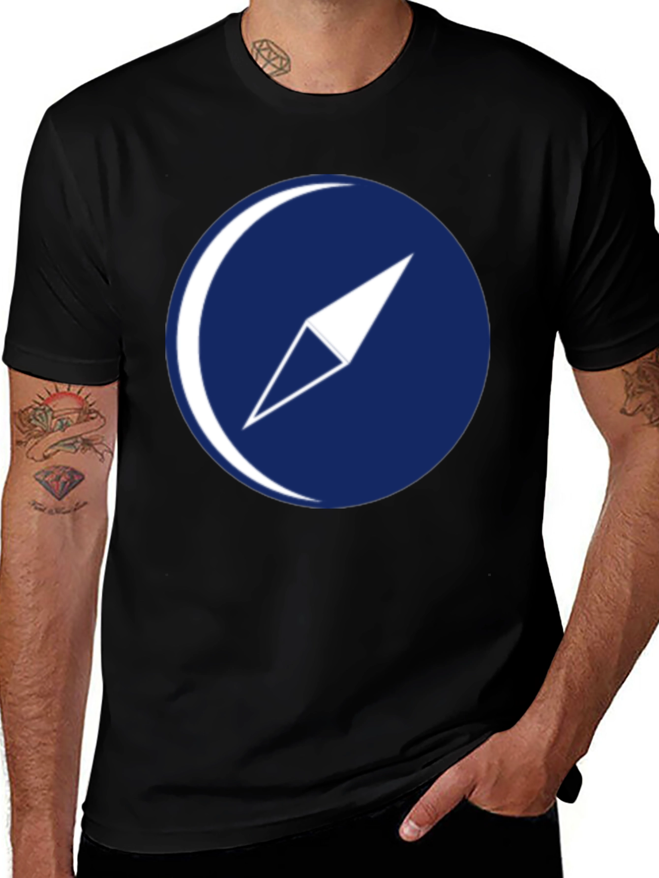 Variant 18 of Compass Graphic T-Shirt - Dark Blue Logo