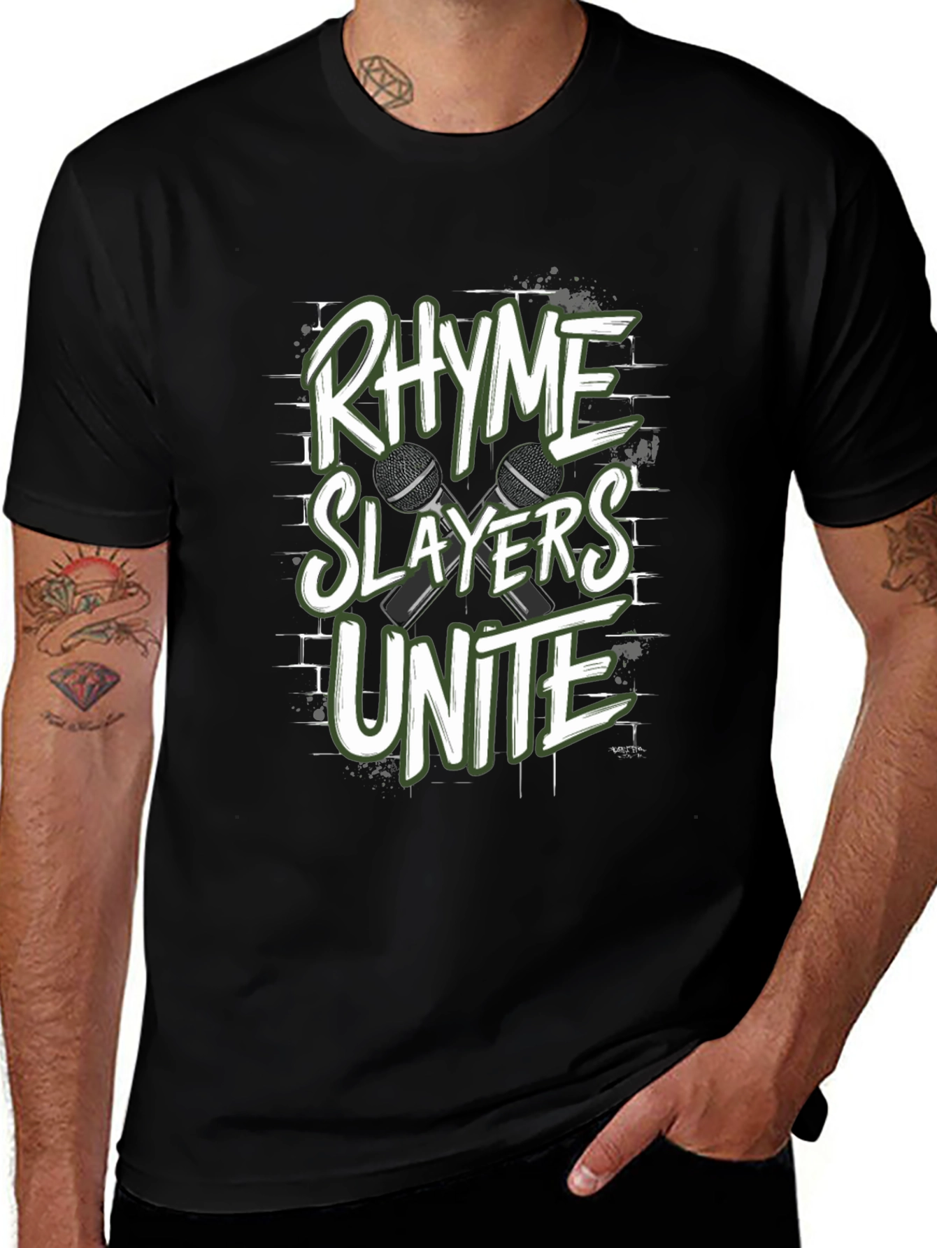 Variant 27 of Rhyme Slayers Unite Black T-Shirt