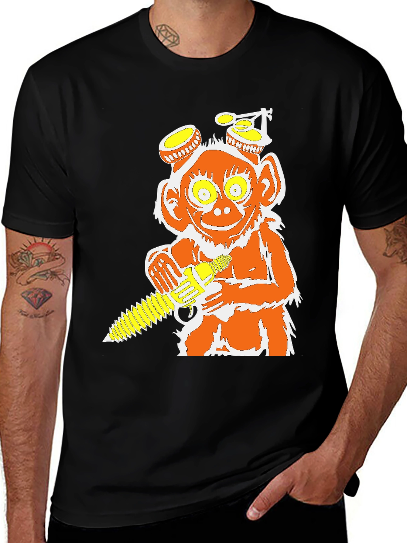 Variant 15 of Monkey Chainsaw Graphic Tee - Unique Design T-Shirt