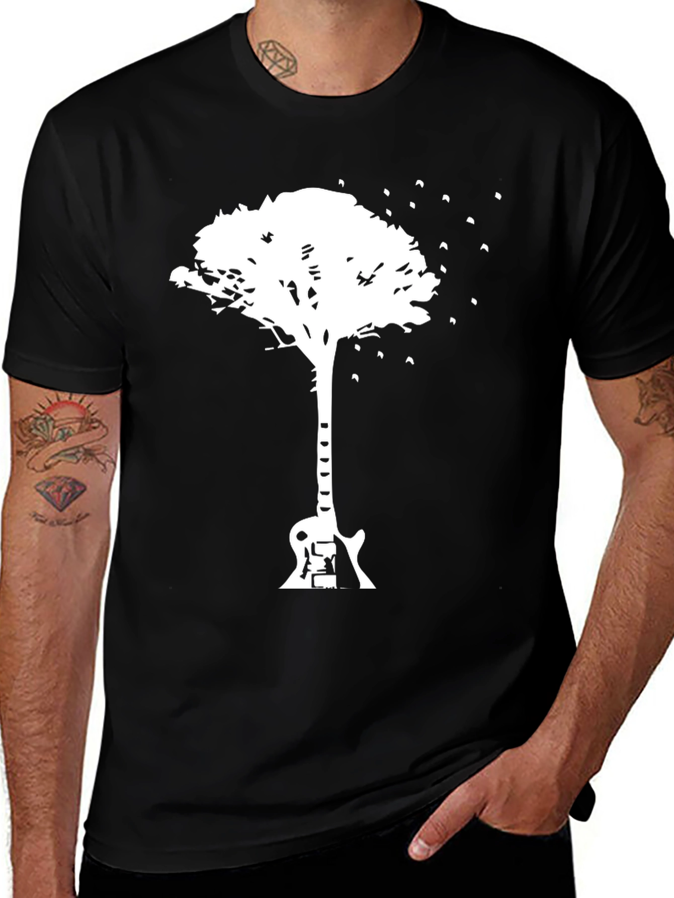 Variant 6 of Guitar Tree Graphic T-Shirt - Music Lover Tee