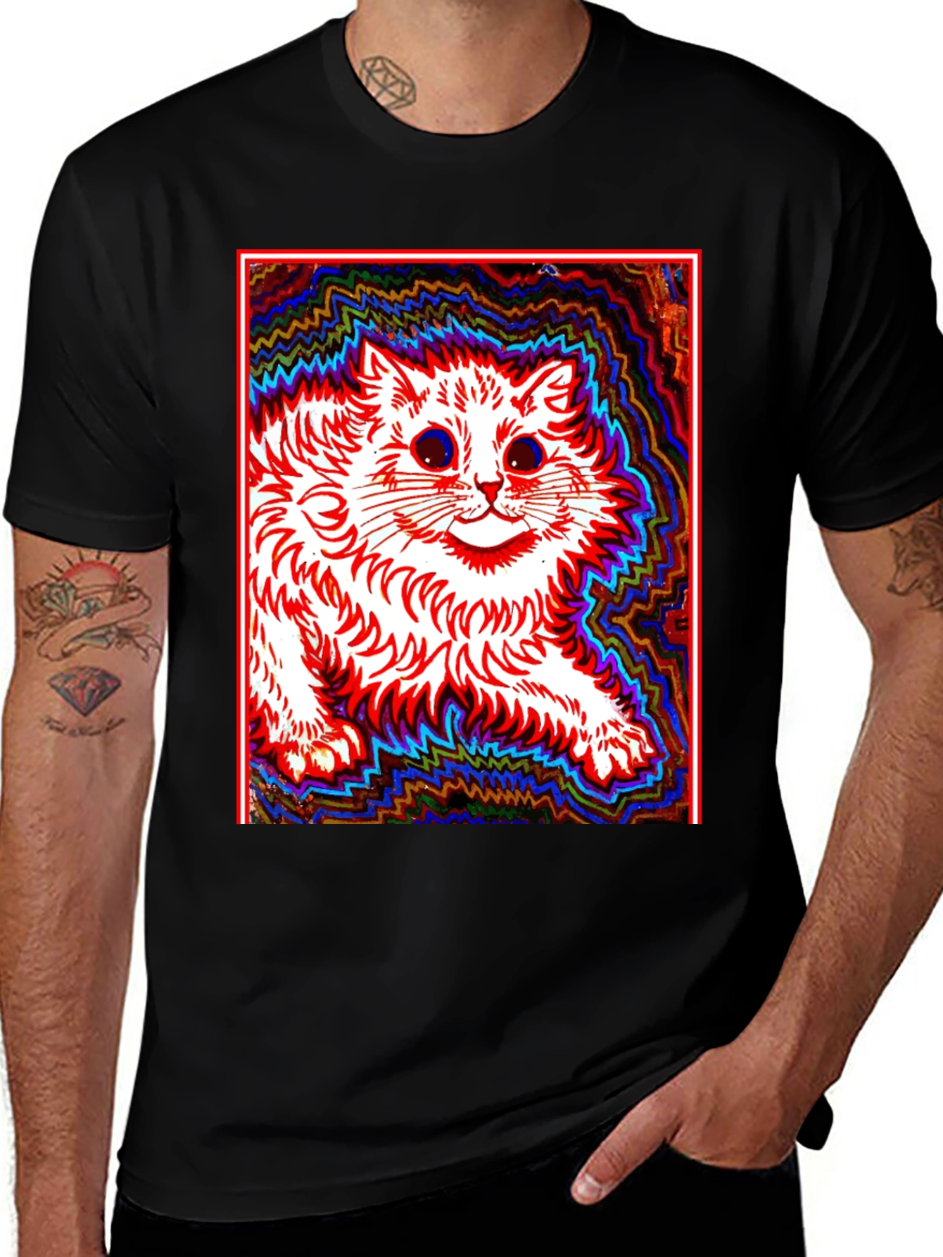 Variant 8 of Trippy Cat Graphic T-Shirt