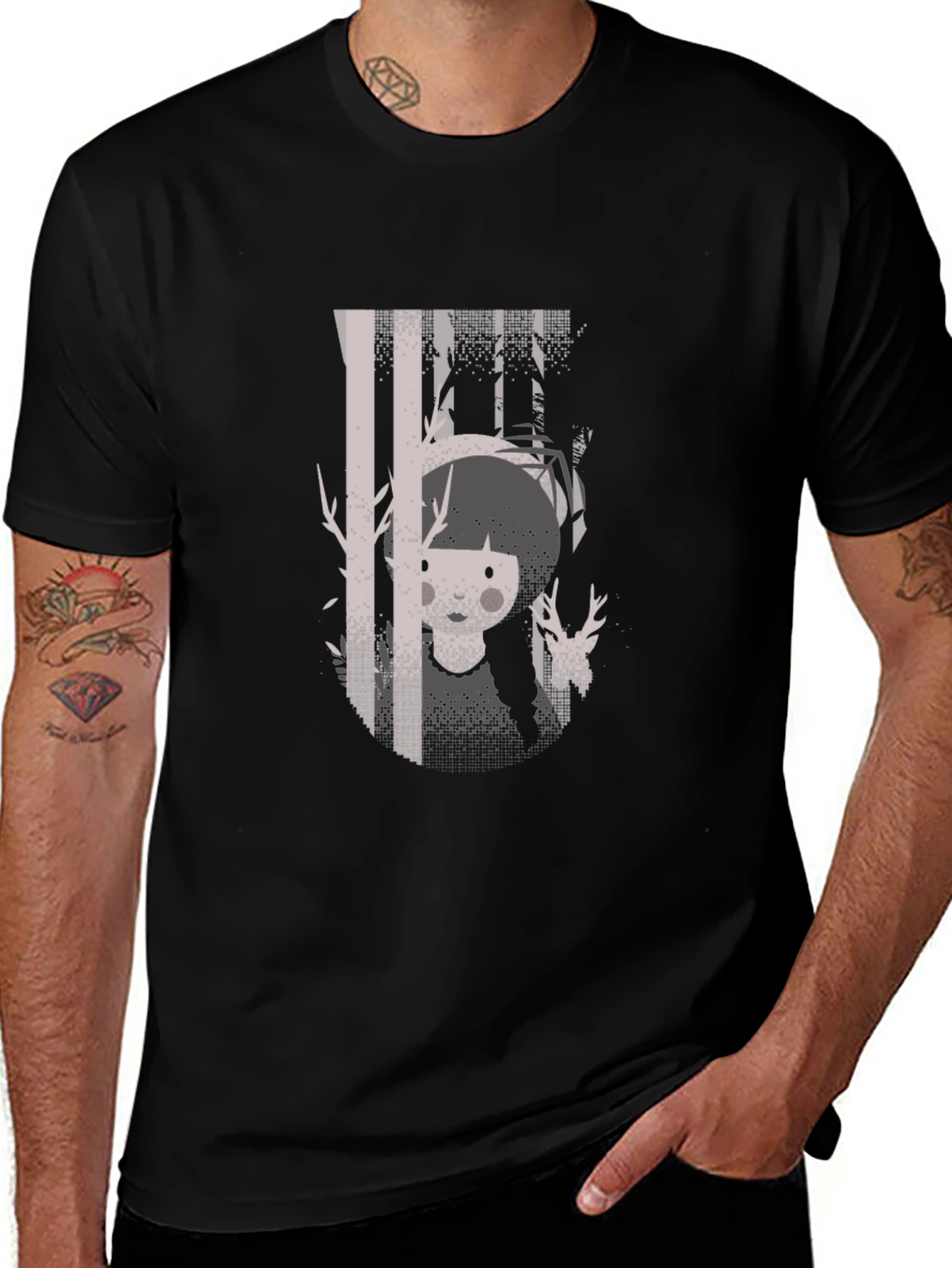 Variant 7 of Enigmatic Forest Graphic Tee - Unique Design