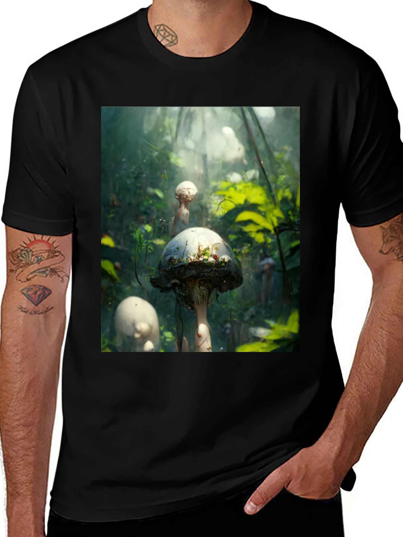 Variant 11 of Mushroom Forest Graphic Tee - Nature Inspired Style