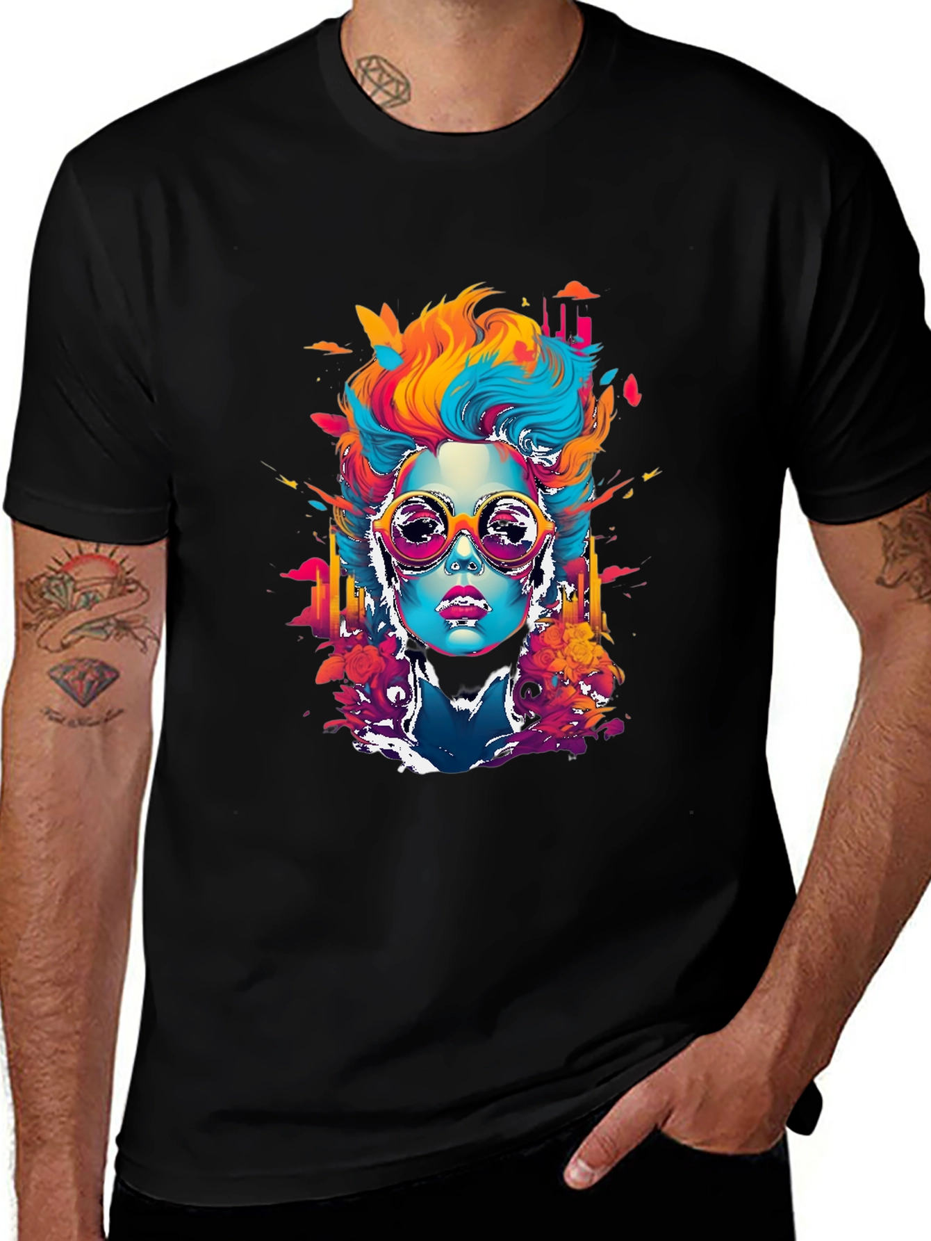 Variant 22 of Vibrant Graphic Tee - Retro Pop Art Woman