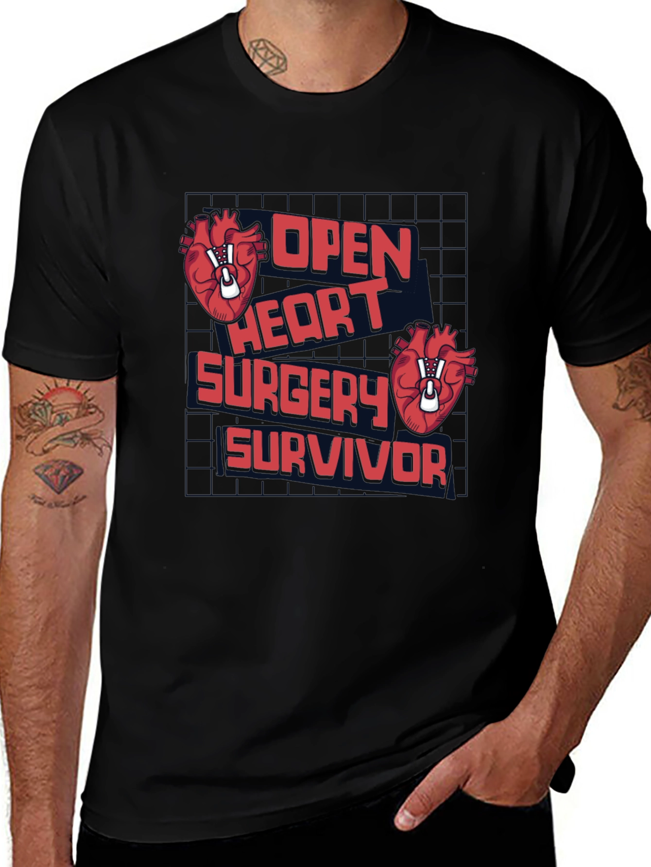 Variant 17 of Open Heart Surgery Survivor Graphic Tee