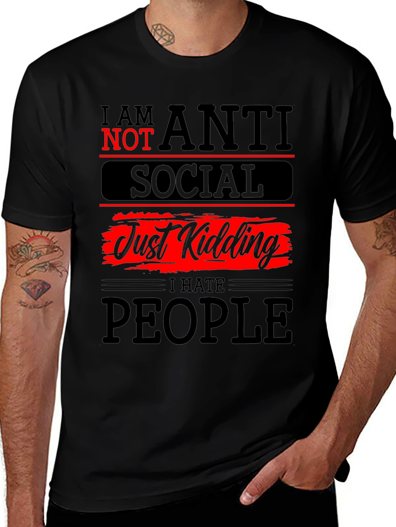 Variant 30 of Anti-Social Just Kidding Graphic T-Shirt