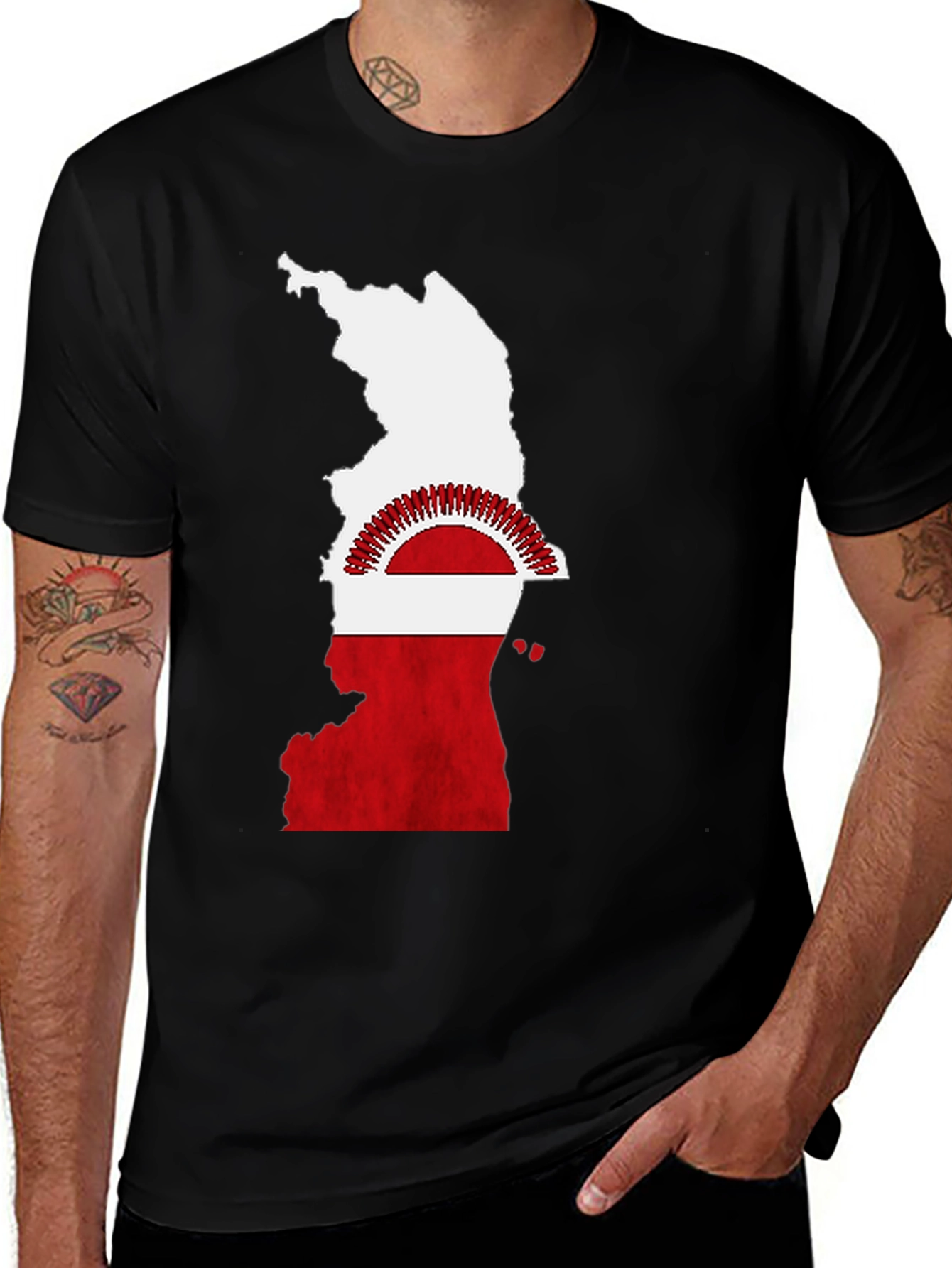 Malawi Flag Map T-Shirt - Black