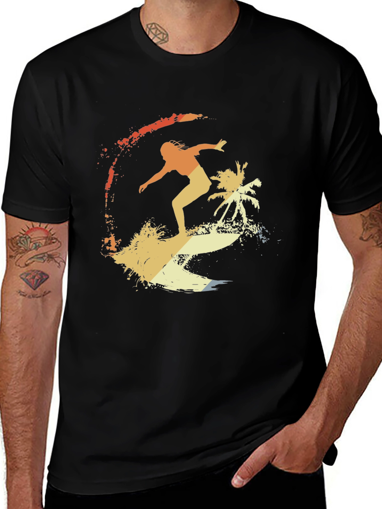 Retro Surfer Tee - Vintage Style Wave Rider T-Shirt