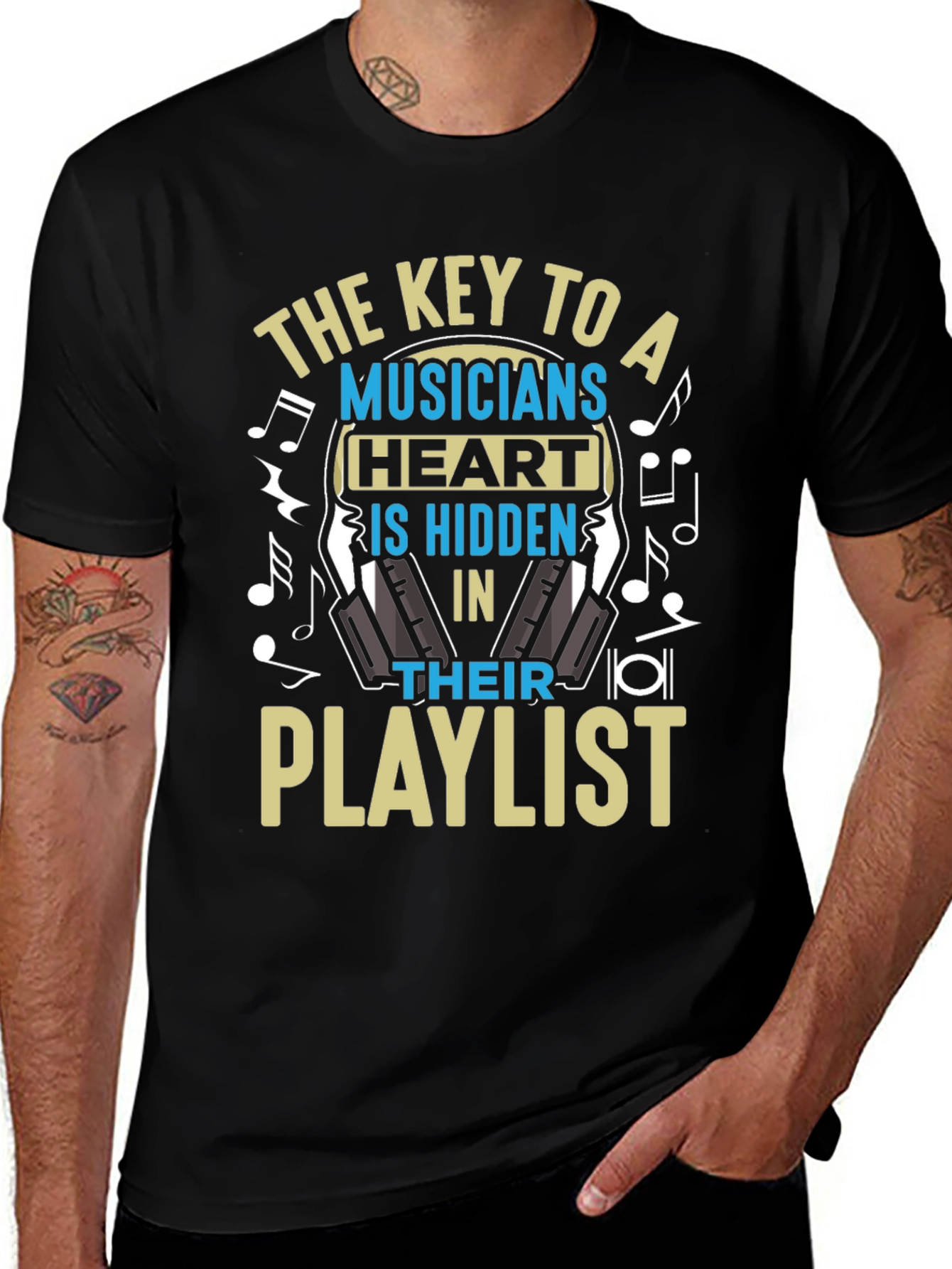 Variant 25 of Musician's Heart Playlist T-Shirt - Music Lover Gift