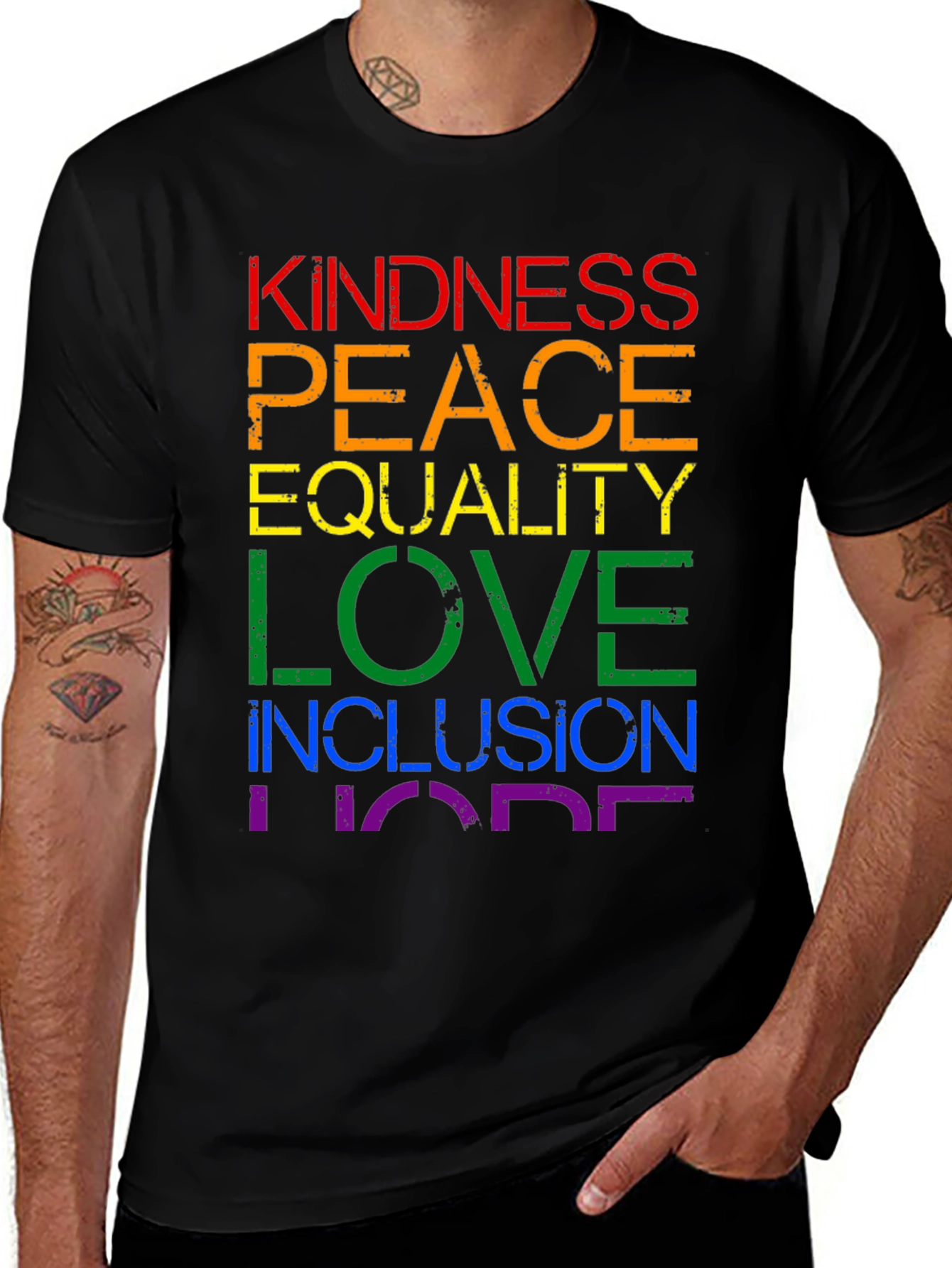 Variant 3 of Kindness Peace Love Inclusion Hope Pride T-Shirt