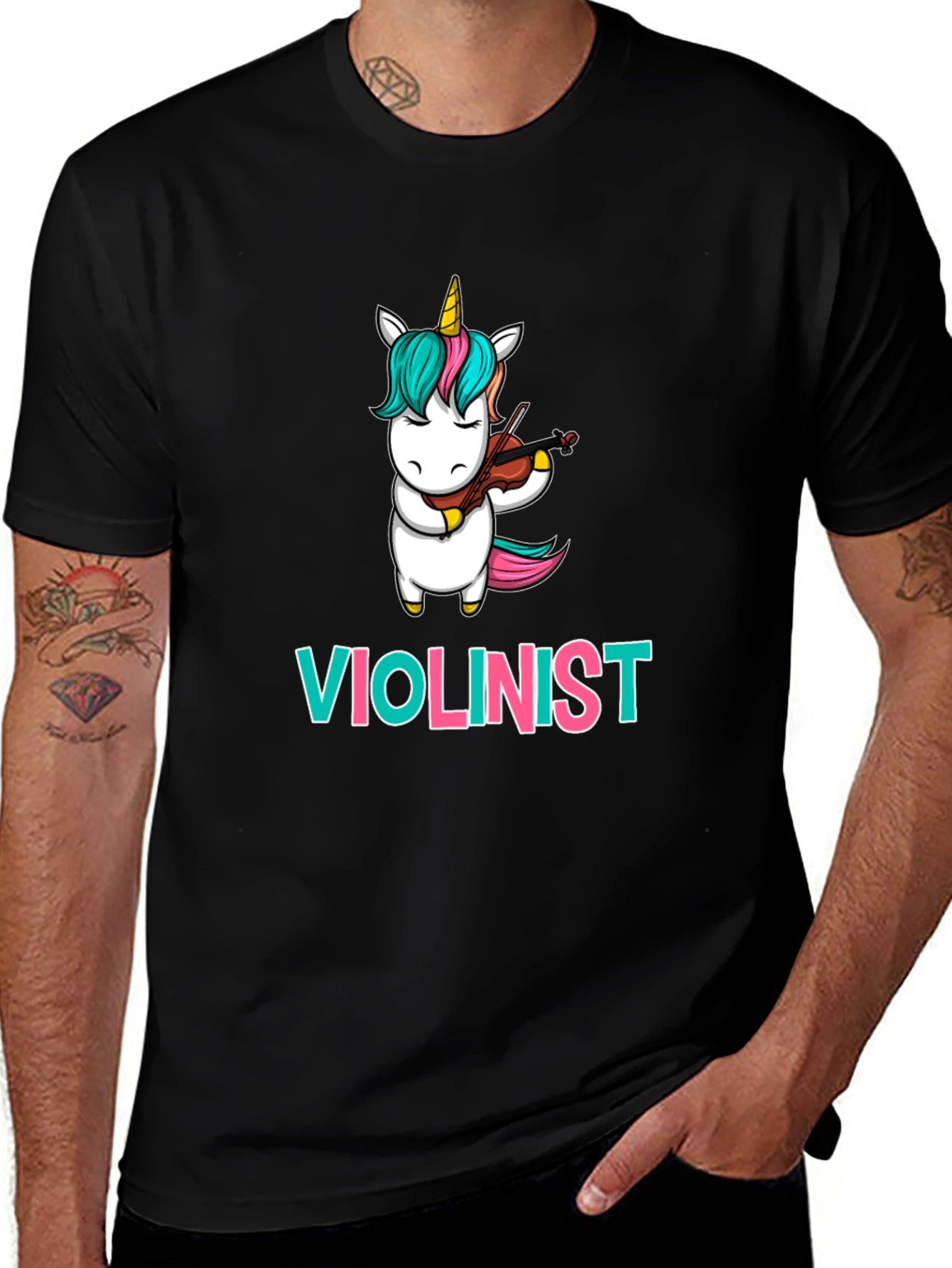 Variant 12 of Unicorn Violinist T-Shirt: Funny Musician Tee