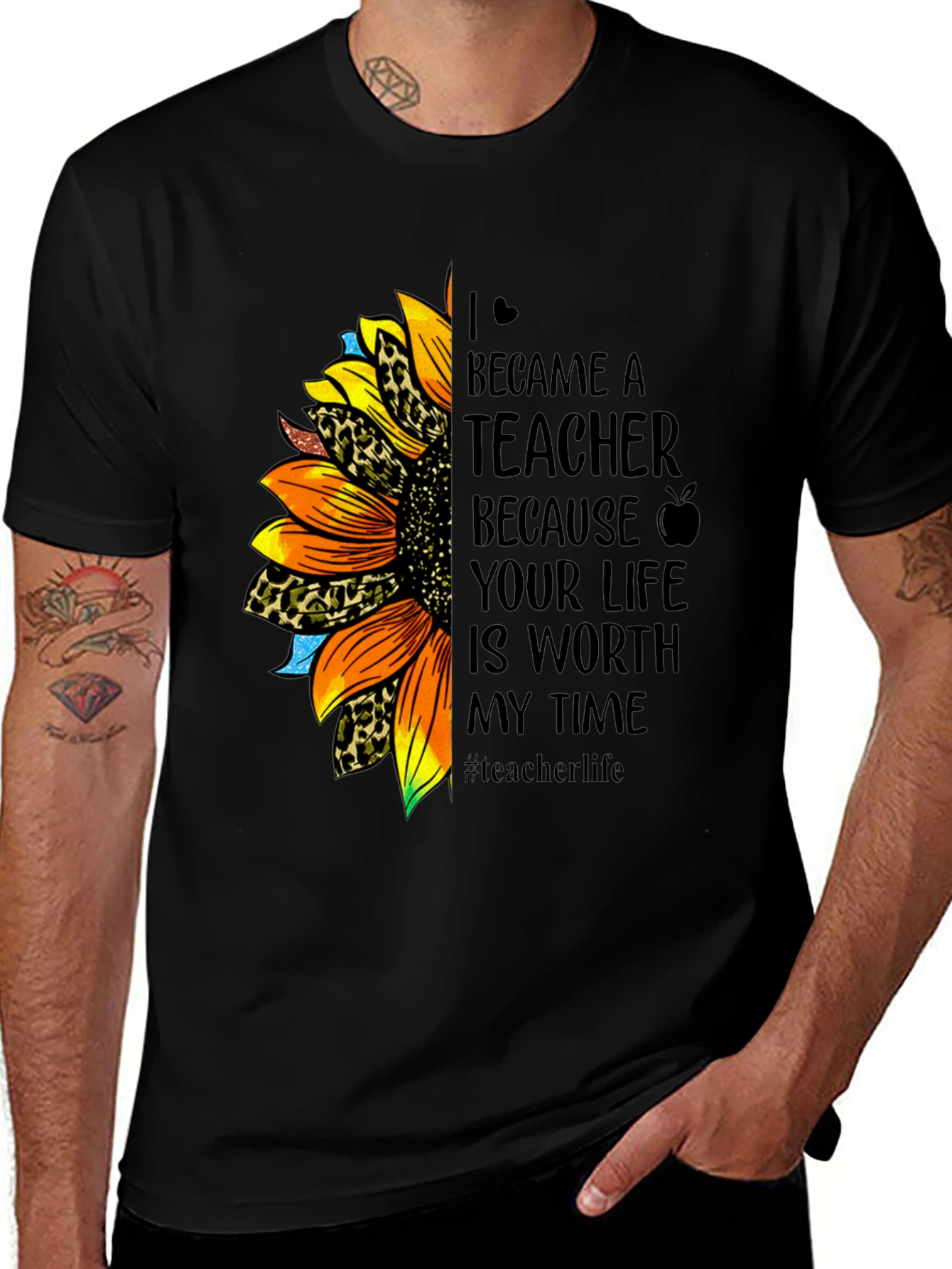 Variant 24 of Teacher Sunflower T-Shirt - Worth My Time