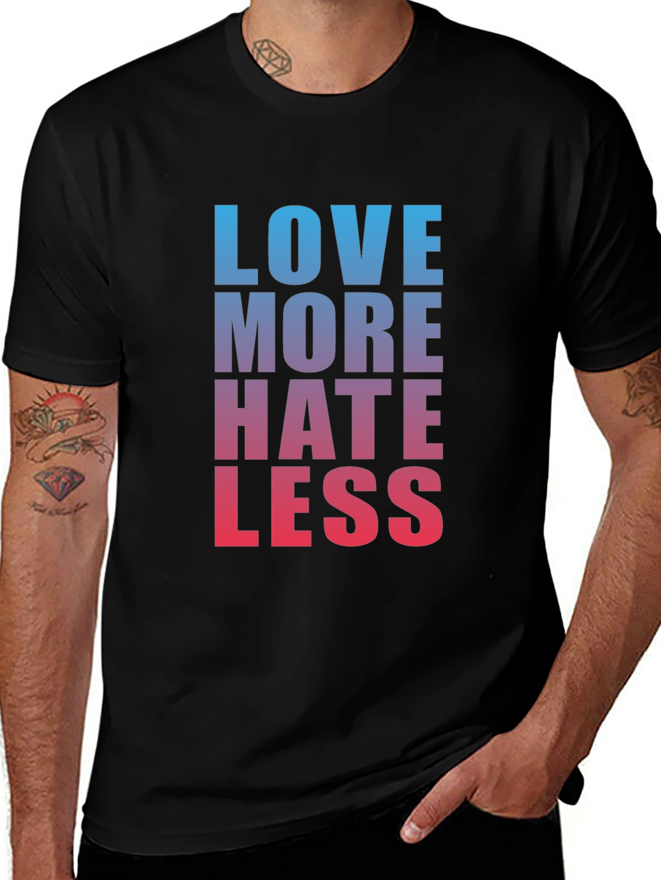 Variant 18 of Love More Hate Less Graphic Tee