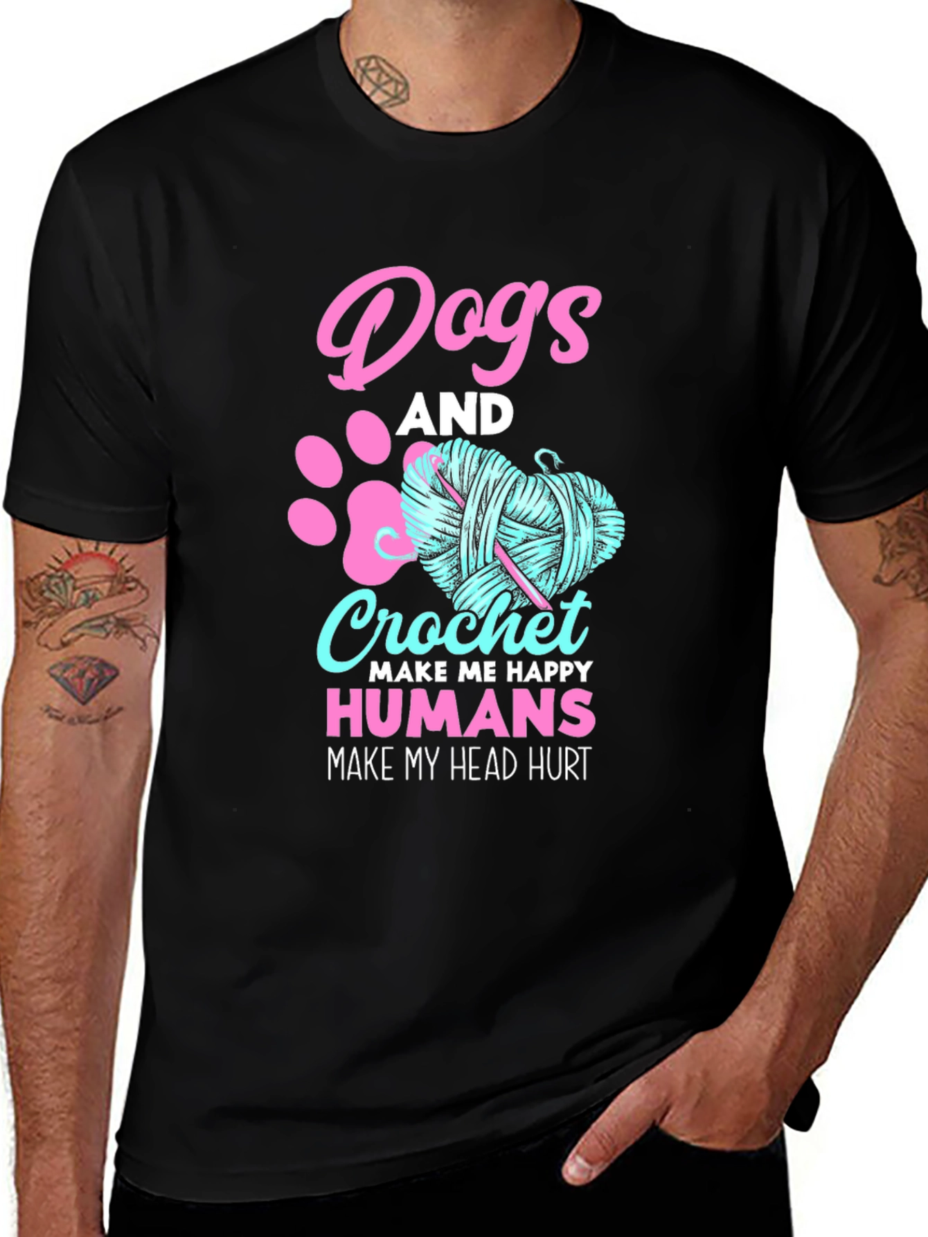 Variant 22 of Dogs and Crochet T-Shirt - Funny Hobby Tee