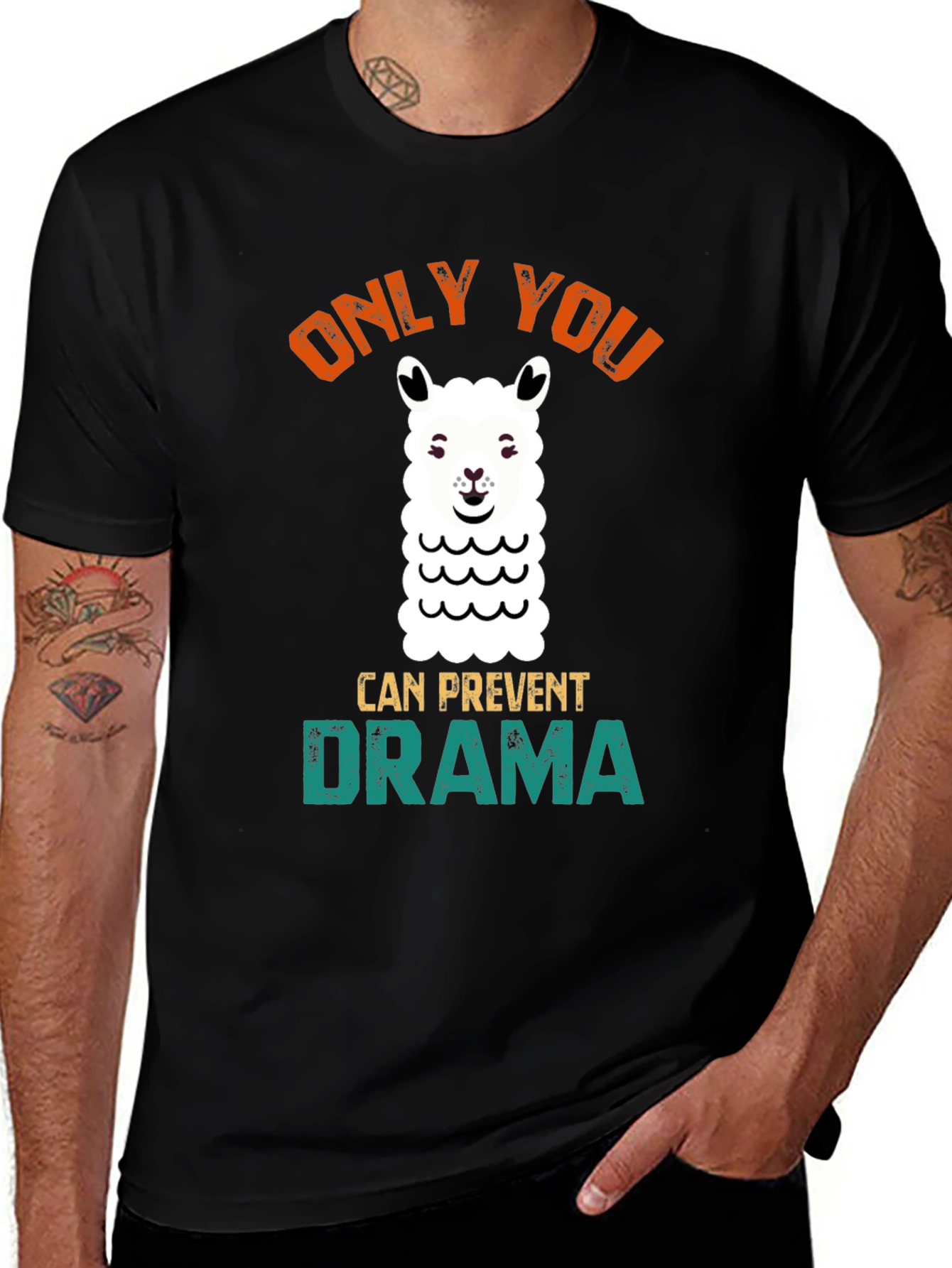 Variant 13 of Only You Can Prevent Drama Llama Graphic Tee