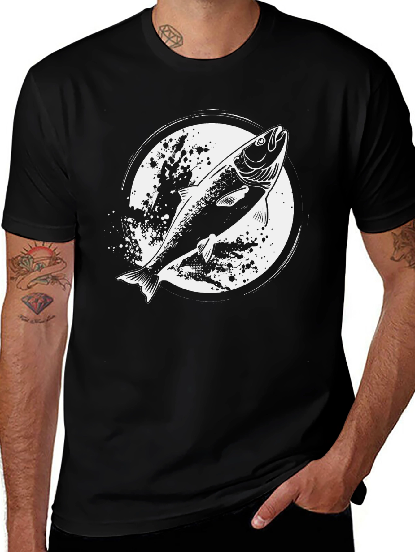 Variant 11 of Fishing T-Shirt - Salmon Graphic Tee