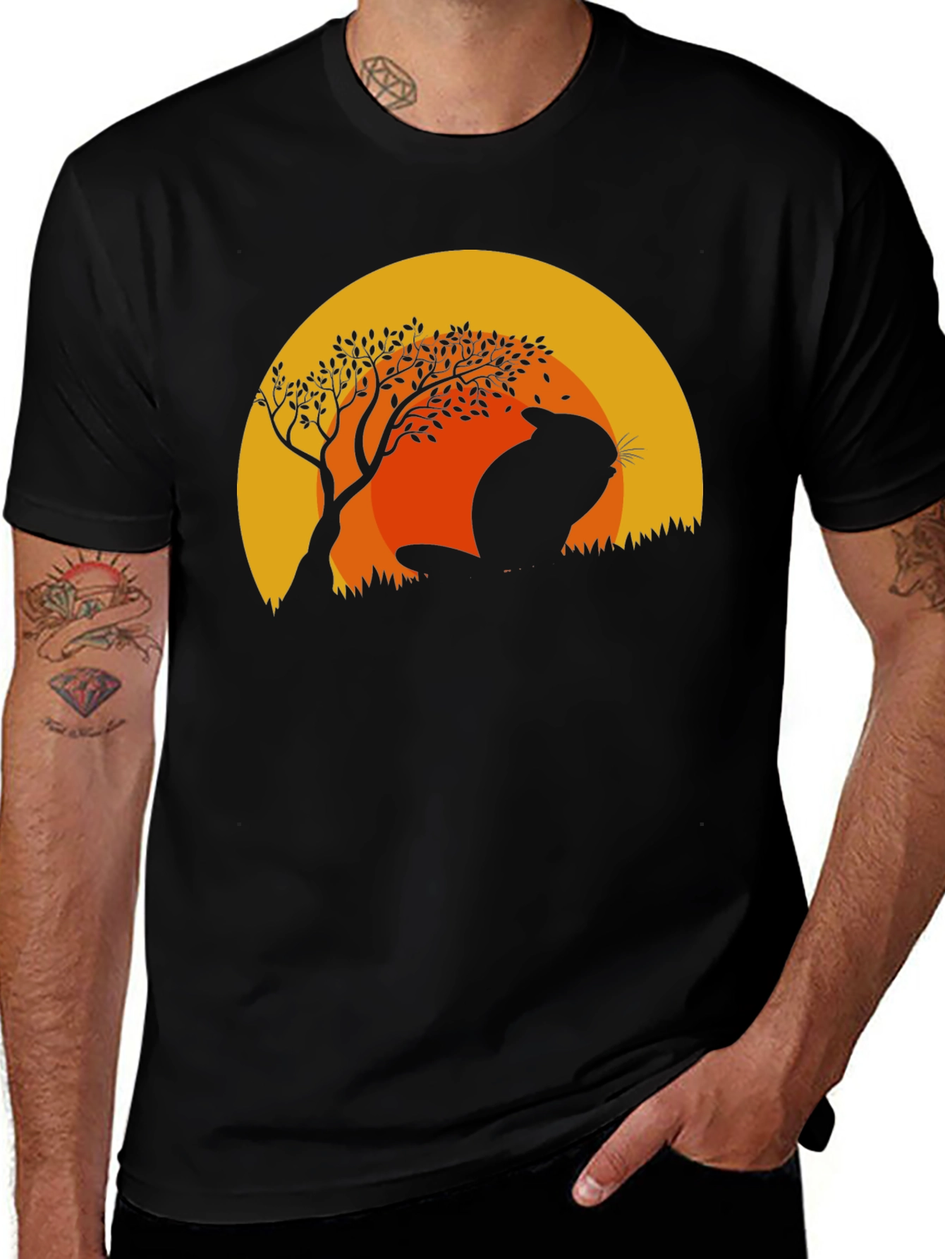 Variant 14 of Chinchilla Sunset Graphic Tee - Unisex