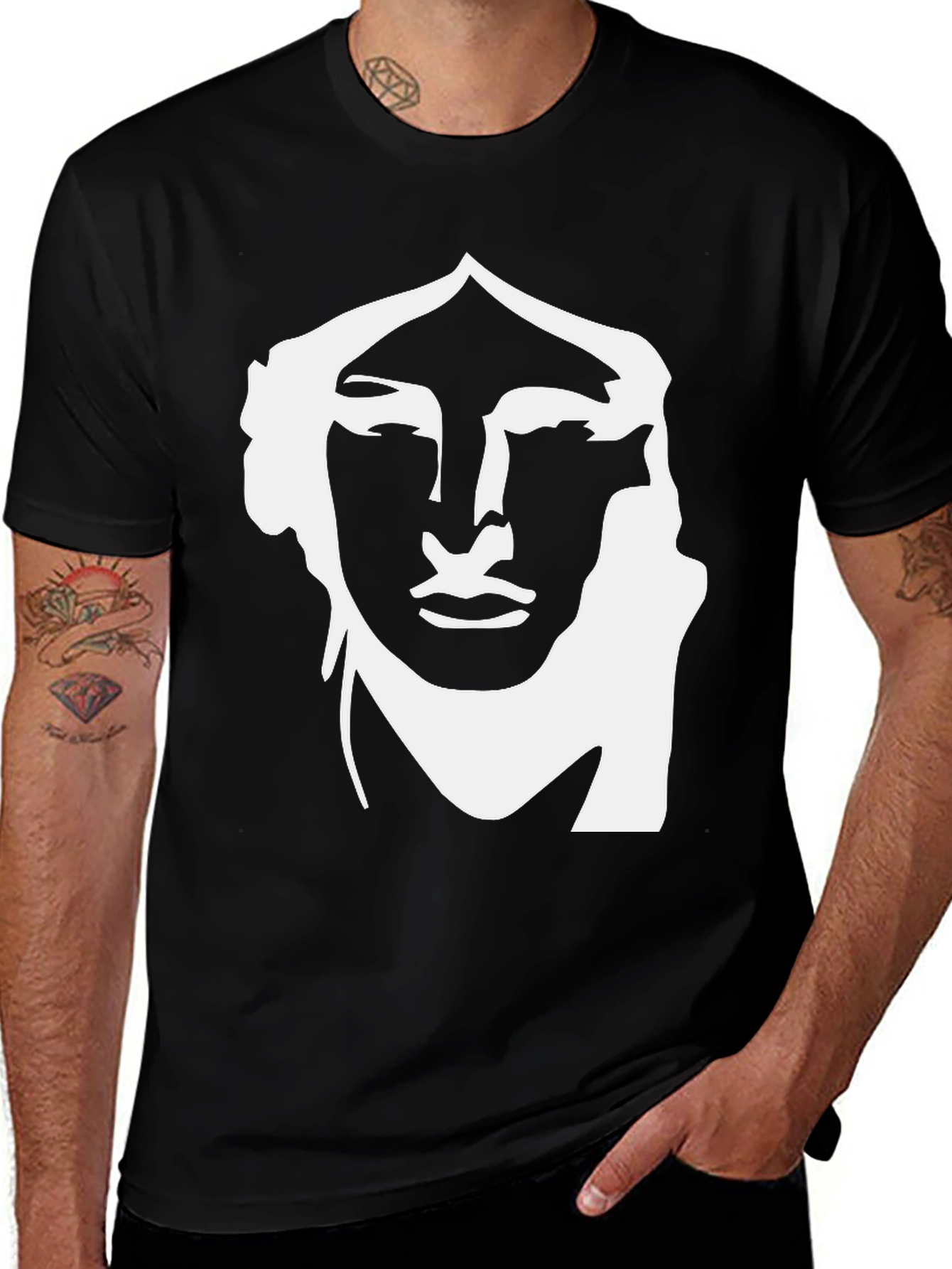 Variant 8 of Abstract Face Graphic Tee - Modern Unisex T-Shirt