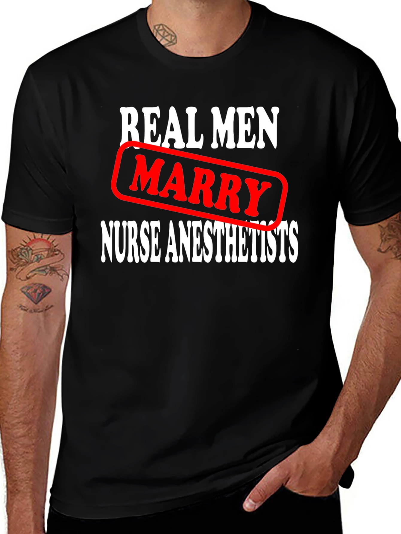 Variant 2 of Real Men Marry Nurse Anesthetists T-Shirt