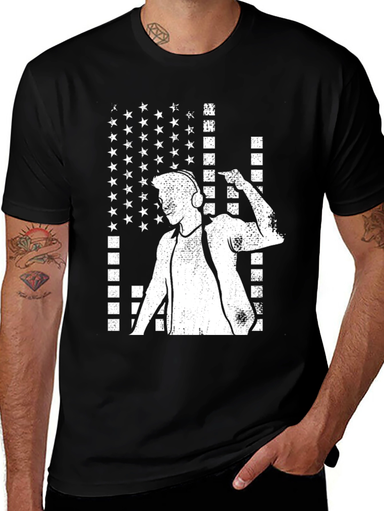 Variant 11 of DJ American Flag Graphic T-Shirt