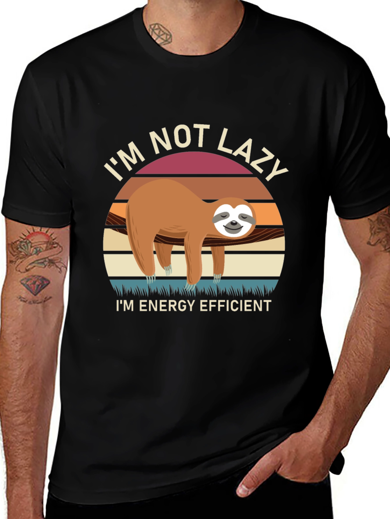 Variant 22 of I'm Not Lazy, Energy Efficient Sloth T-Shirt