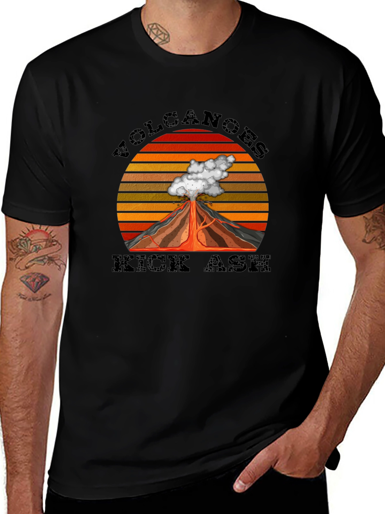 Variant 9 of Volcanoes Kick Ash Graphic Tee - Black