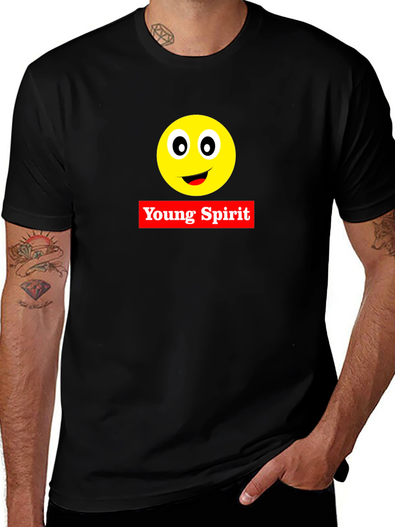 Variant 3 of Young Spirit Emoji Black T-Shirt