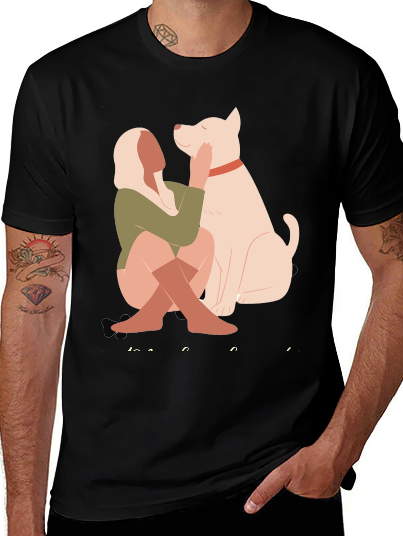 Variant 17 of Stylish Graphic Tee - Dog & Woman