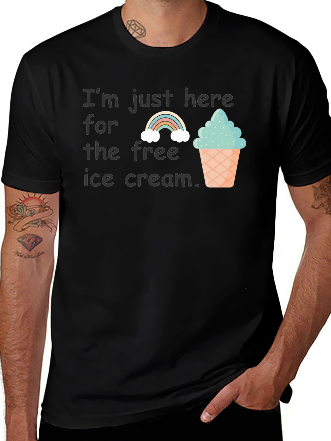 Variant 19 of Free Ice Cream Graphic T-Shirt