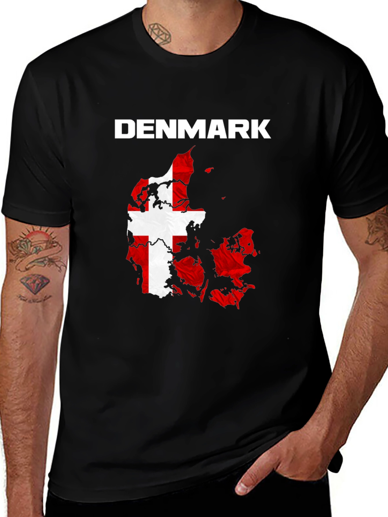 Denmark Flag Map T-Shirt
