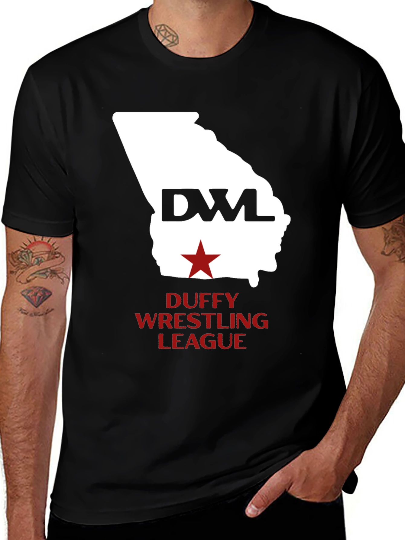 Variant 5 of Duffy Wrestling League T-Shirt - Georgia State Design