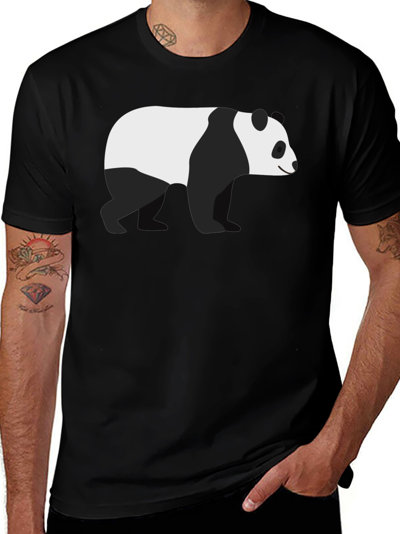 Variant 19 of Black Panda Graphic Tee - Cool Casual Style