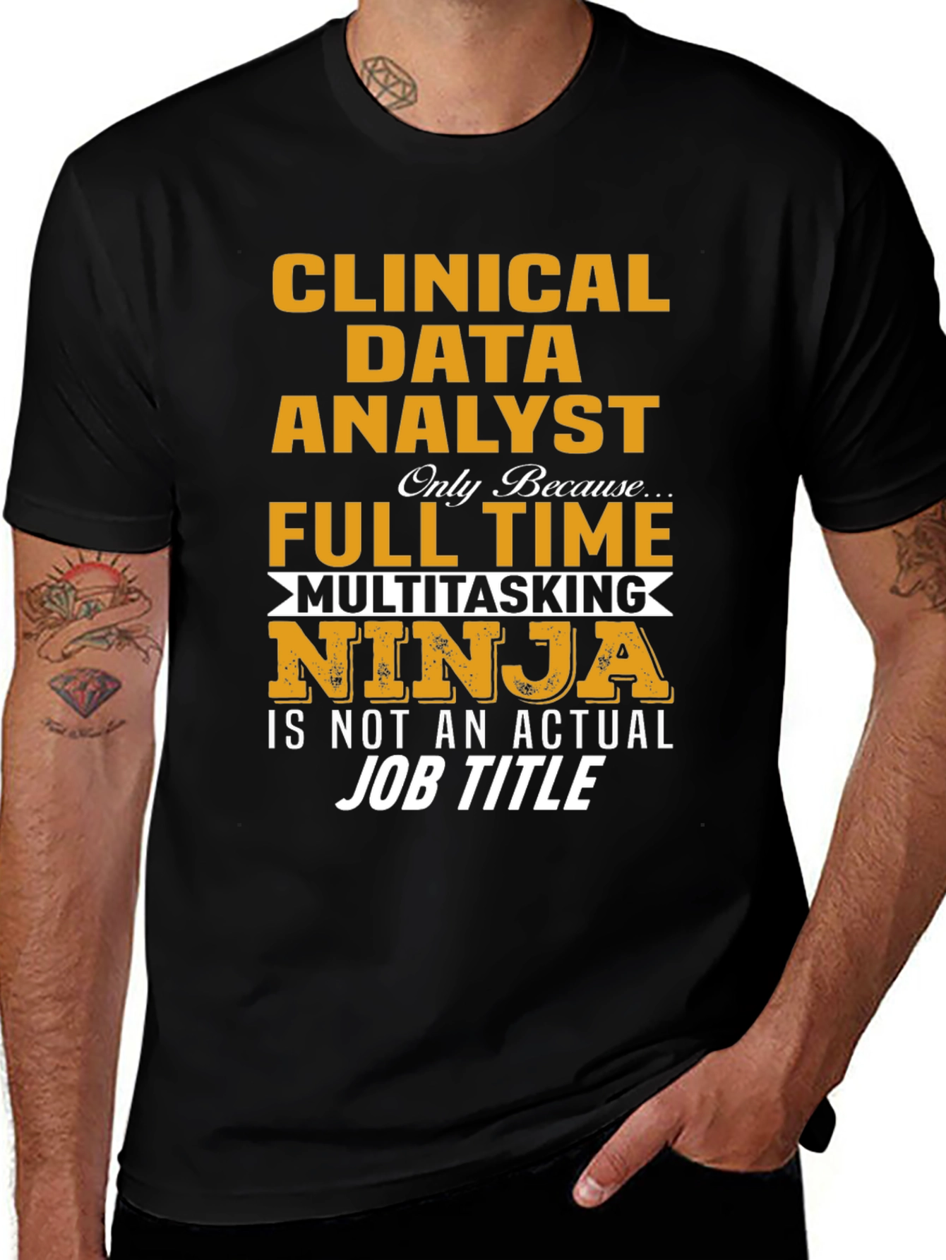 Black Clinical Data Analyst Ninja T-Shirt main image
