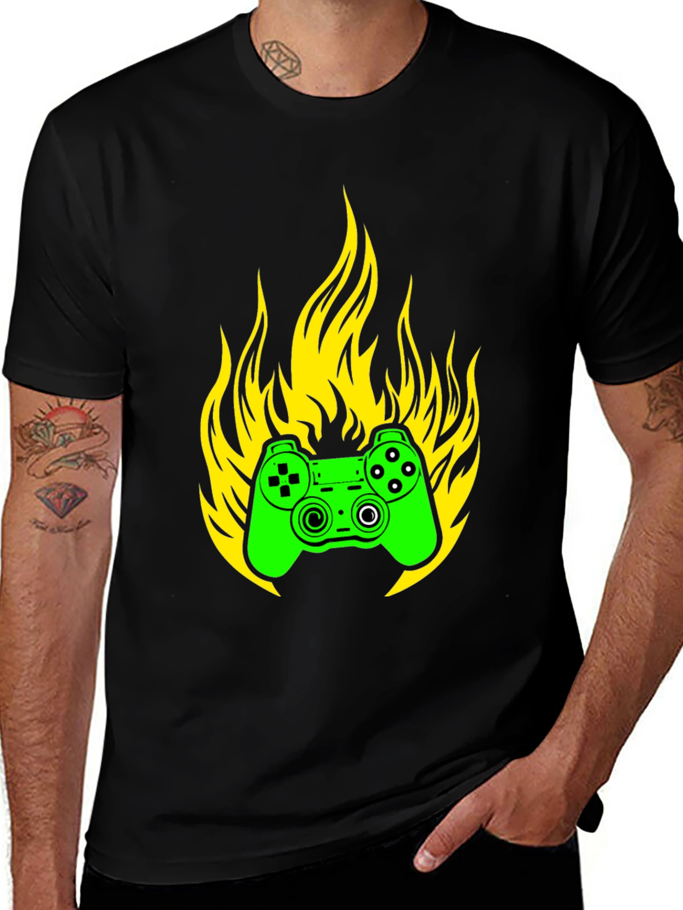 Variant 16 of Gaming Controller Fire T-Shirt - Gamer Style