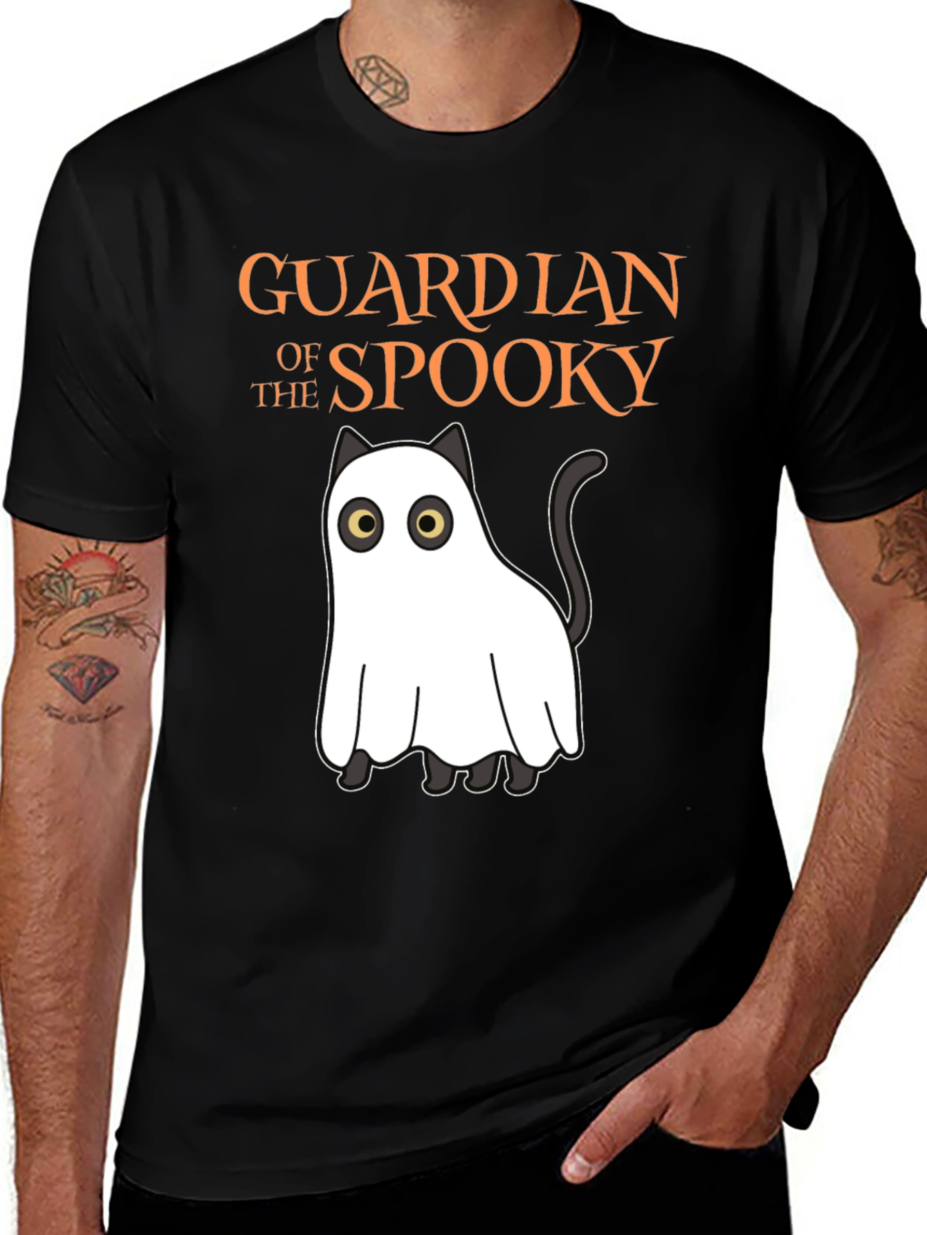 Guardian of the Spooky Cat Ghost T-Shirt