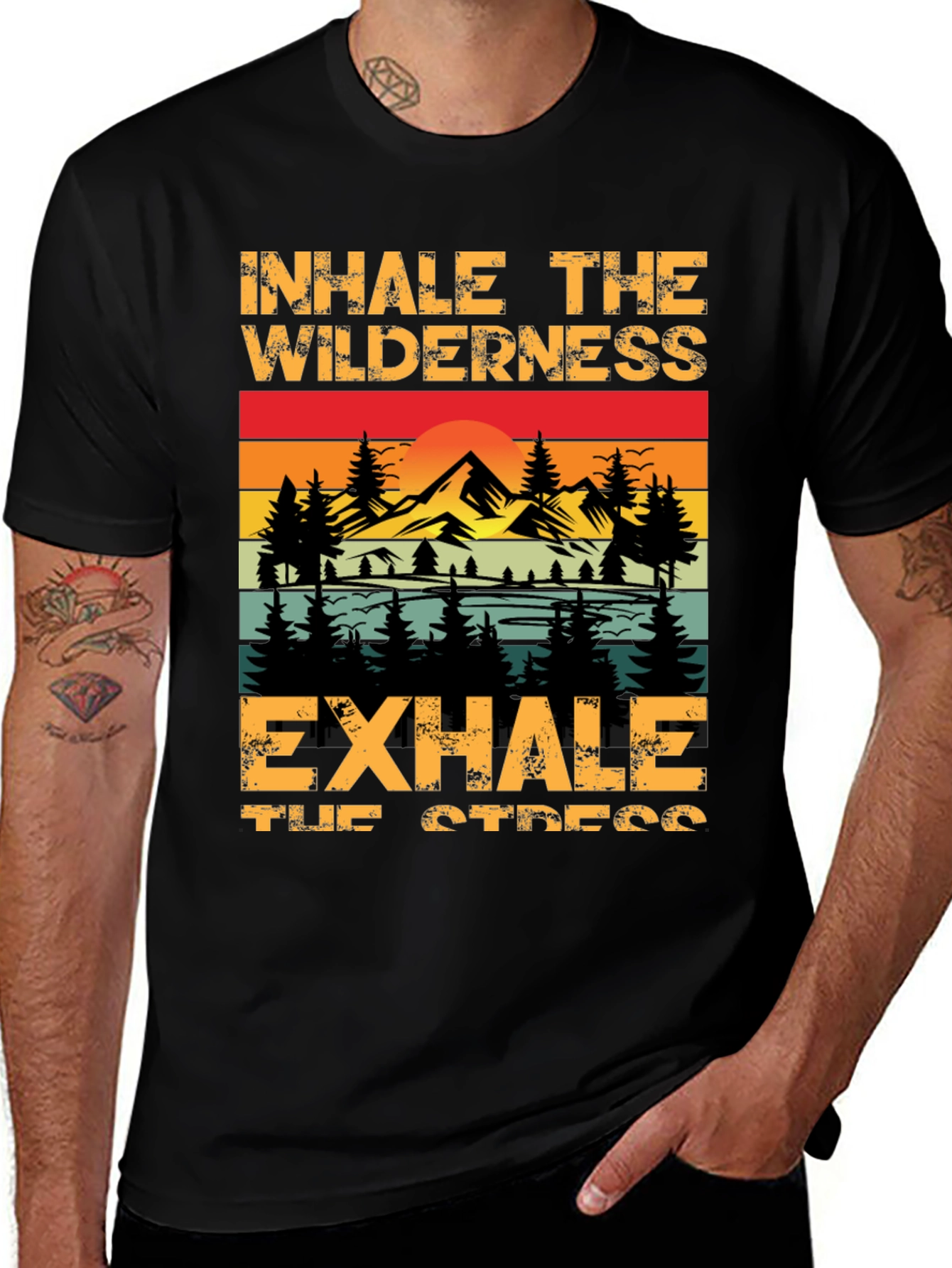 Variant 7 of Inhale Wilderness, Exhale Stress T-Shirt