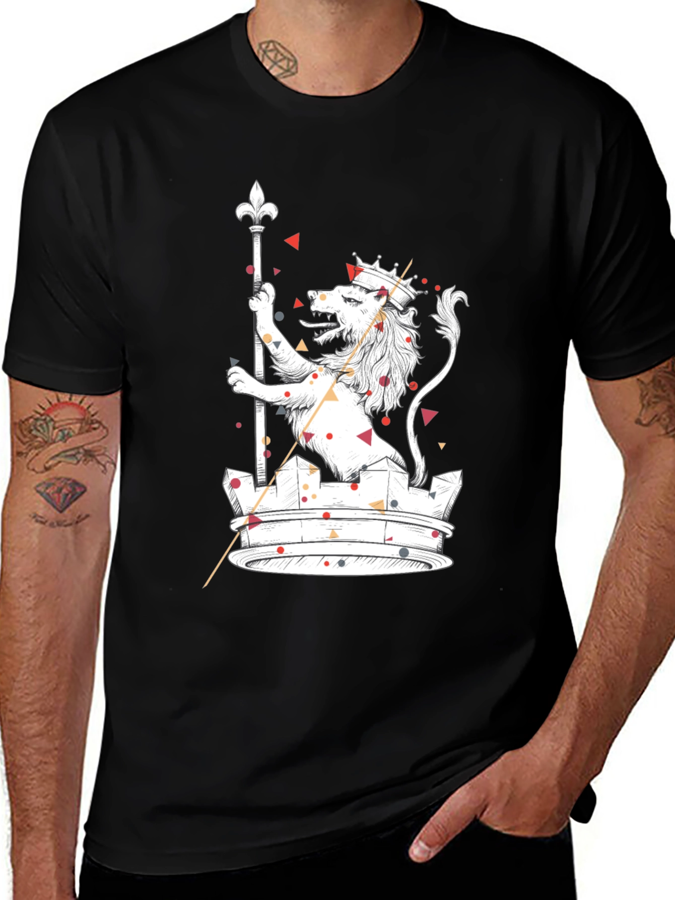 Variant 6 of Lion Crown Graphic Tee - Cool Graphic Print