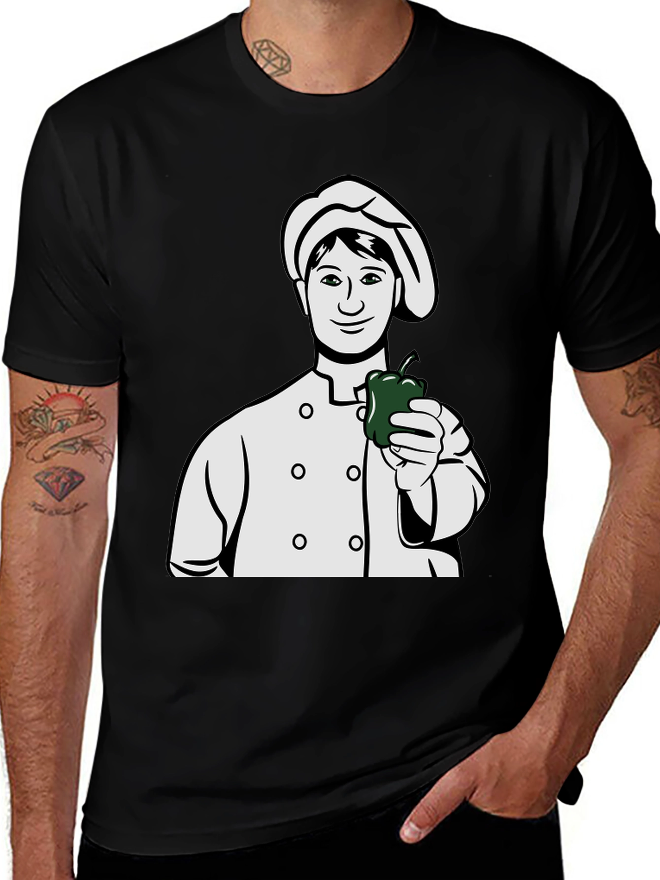 Variant 27 of Chef Holding Pepper Graphic T-Shirt